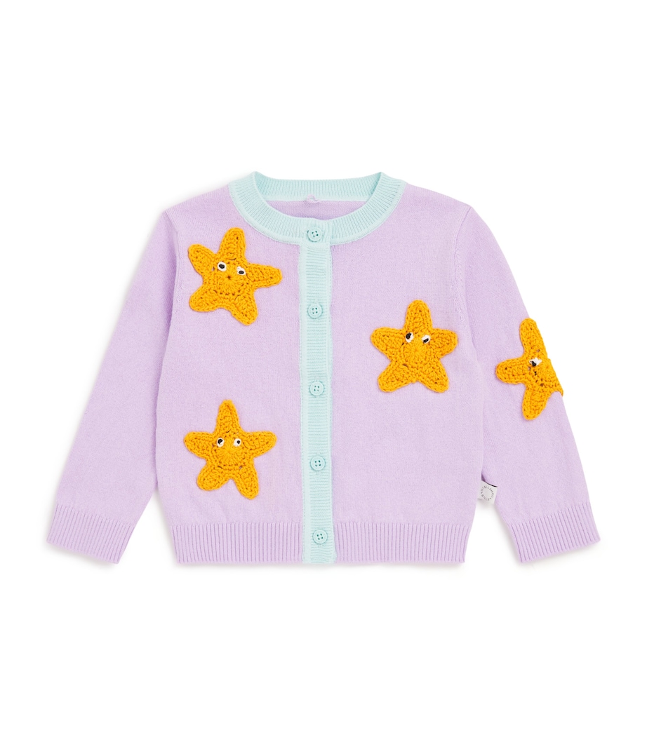 Stella McCartney Kids Cotton Embroidered Star Cardigan (6-36 Months) Image 1