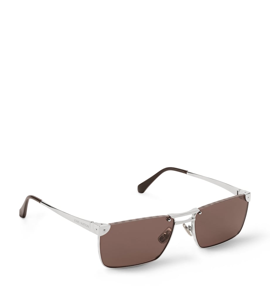LOUIS VUITTON Metal Square Heritage Sunglasses Dark Brown Image 1