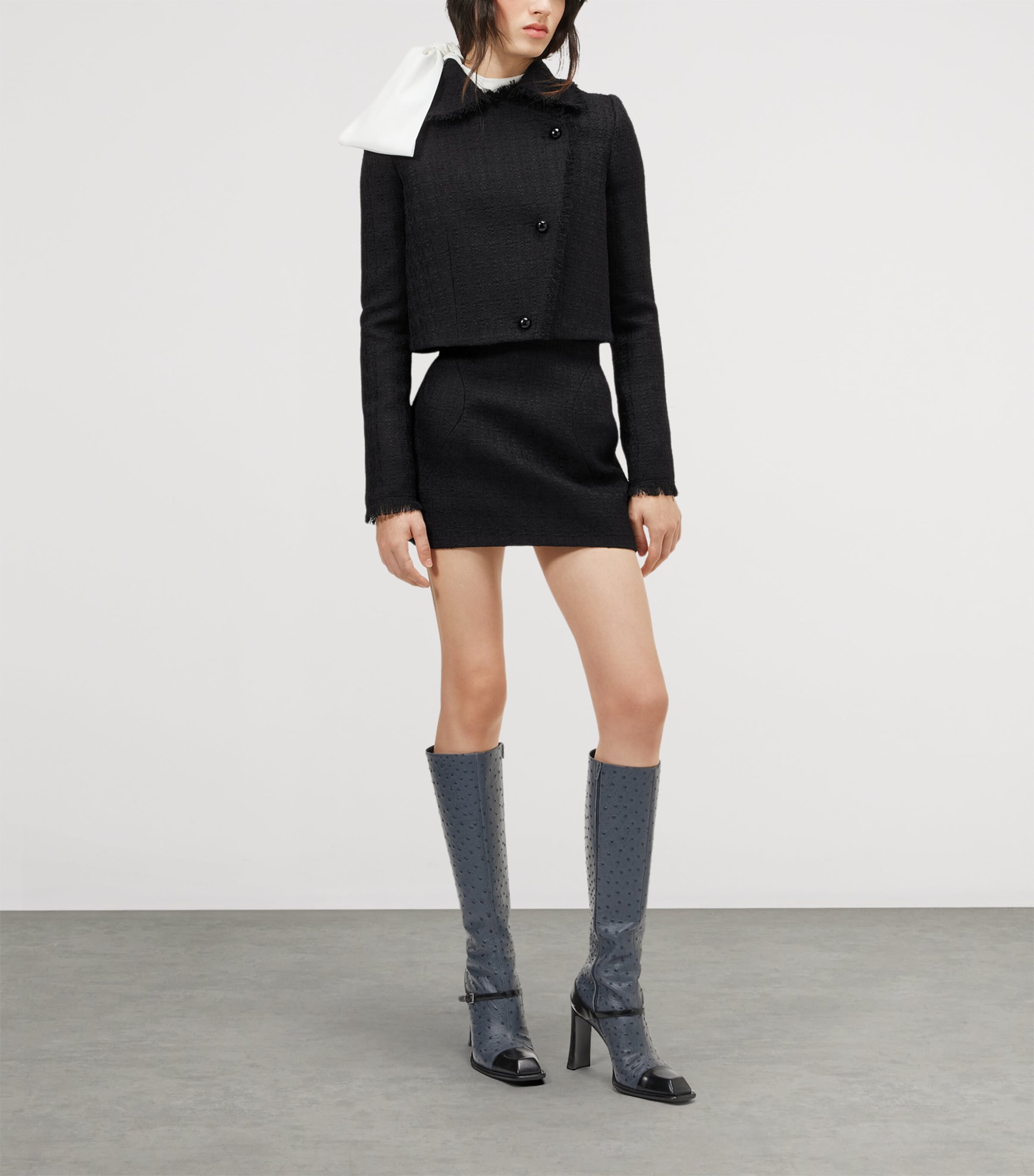 McQueen Womens Wool-Blend Tweed Jacket Image 2