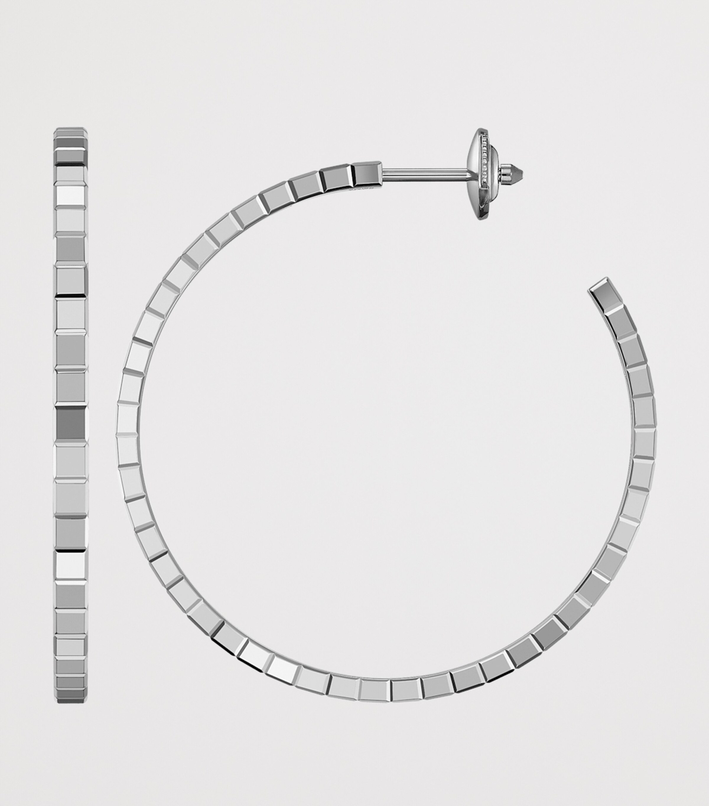 White Gold Ice Cube Hoop Earrings 18K WHITE GOLD Image 3