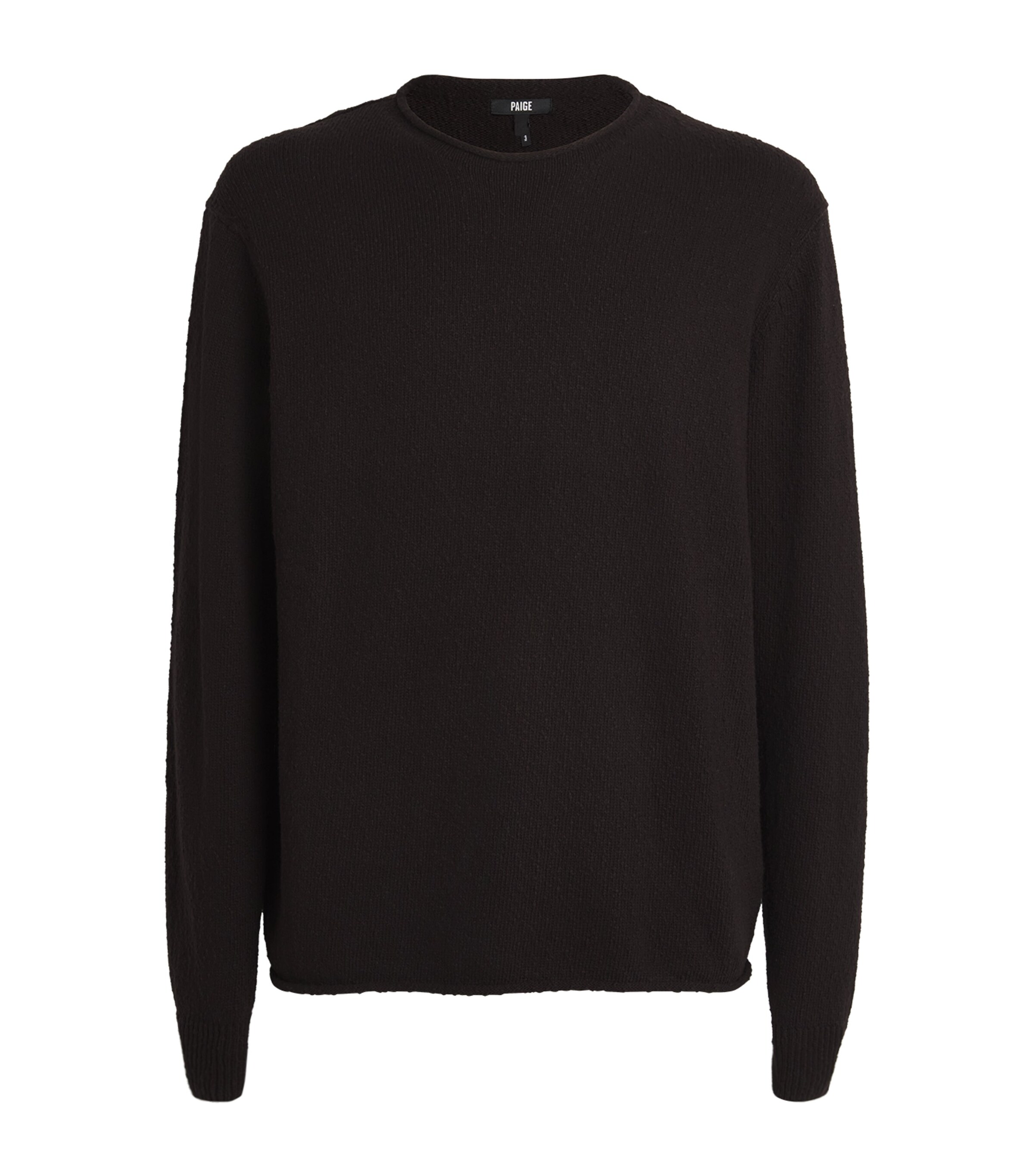 PAIGE Mens Cotton Ferguson Sweater Burnt Cocoa Image 1