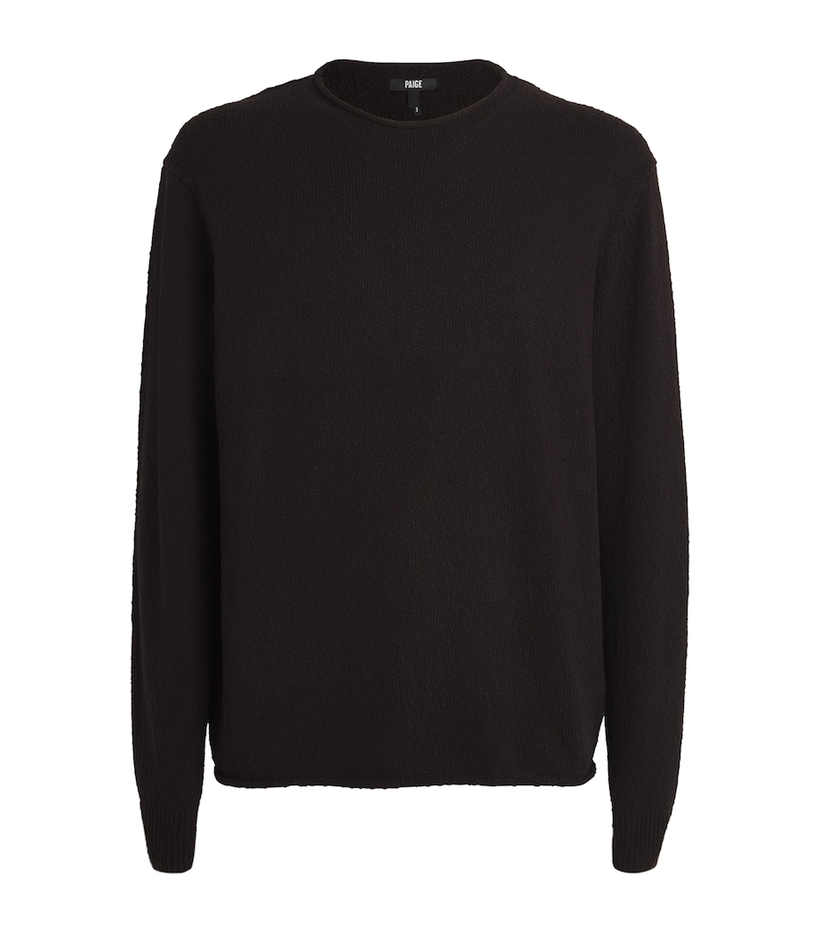 PAIGE Mens Cotton Ferguson Sweater Burnt Cocoa Image 1