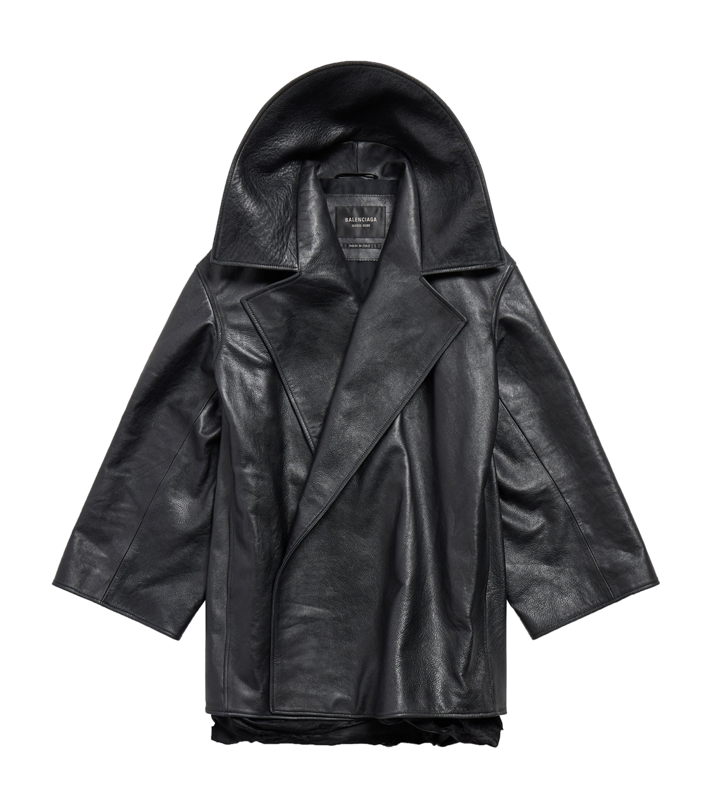 Balenciaga Black Leather Oversized Jacket | Harrods US