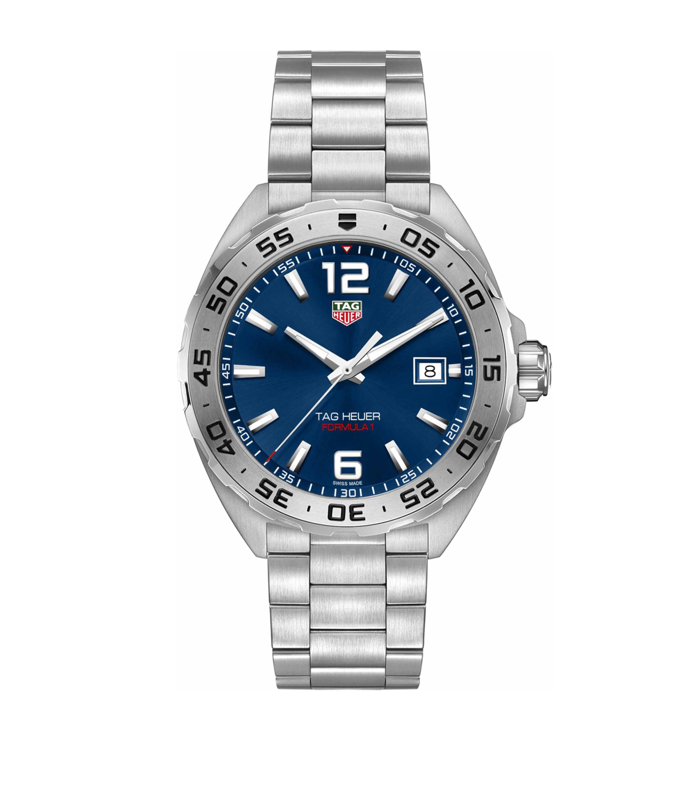 Tag Heuer Stainless Steel Formula 1 Quartz Watch In Blue