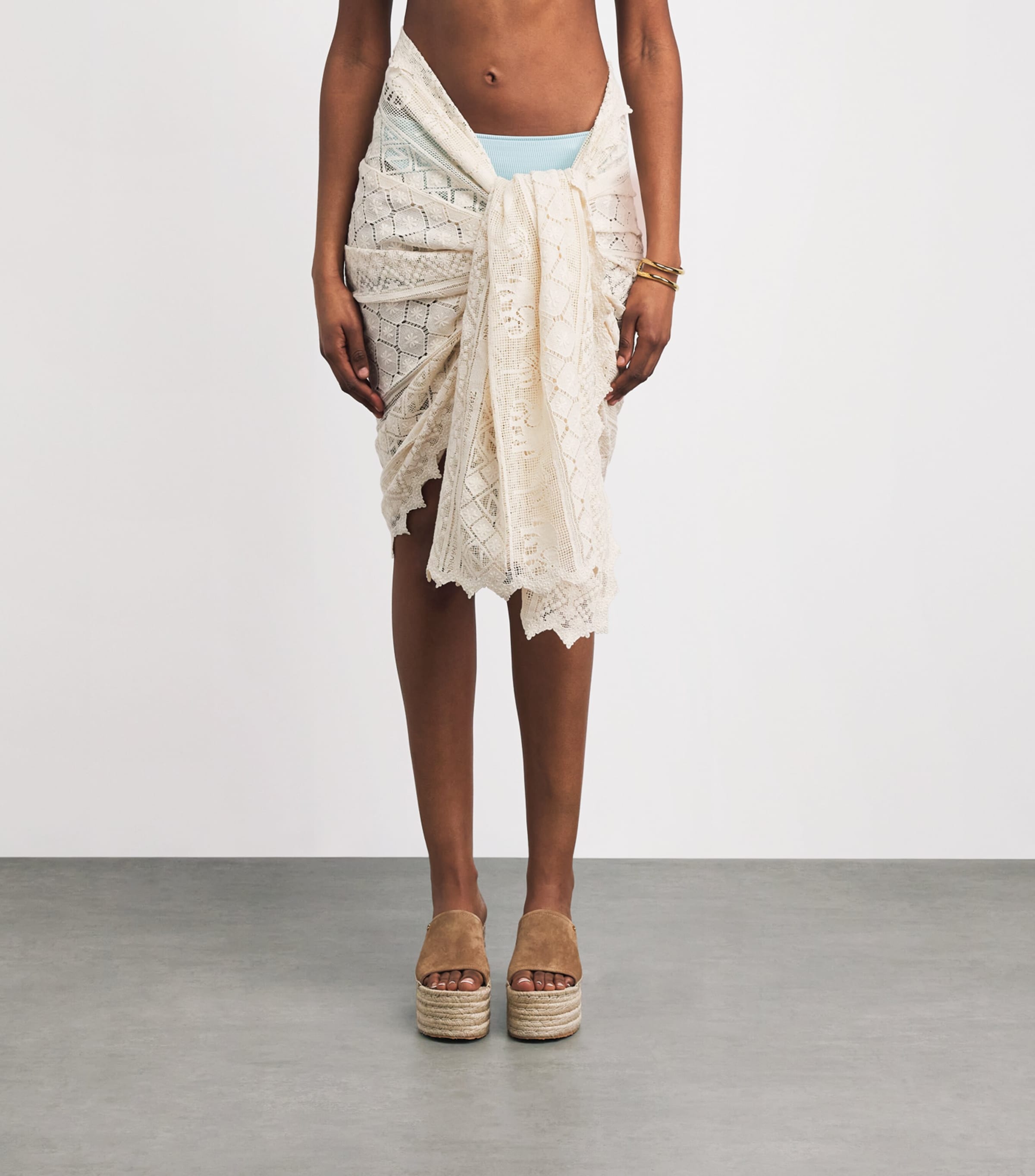 Zimmermann Womens Lace Monogram Pareo Cream Image 4
