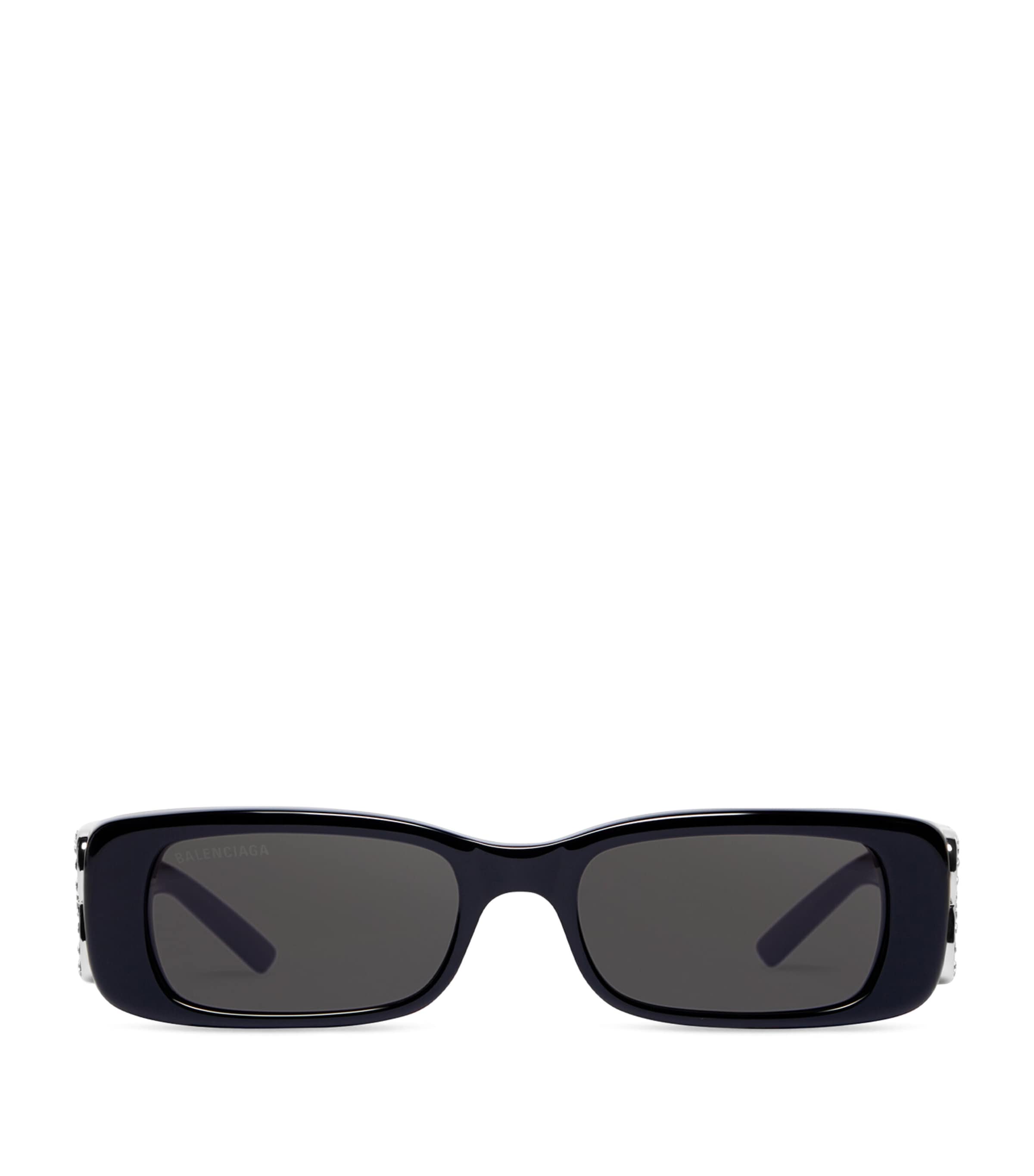 Shop Balenciaga Dynasty Rectangle Sunglasses In Black