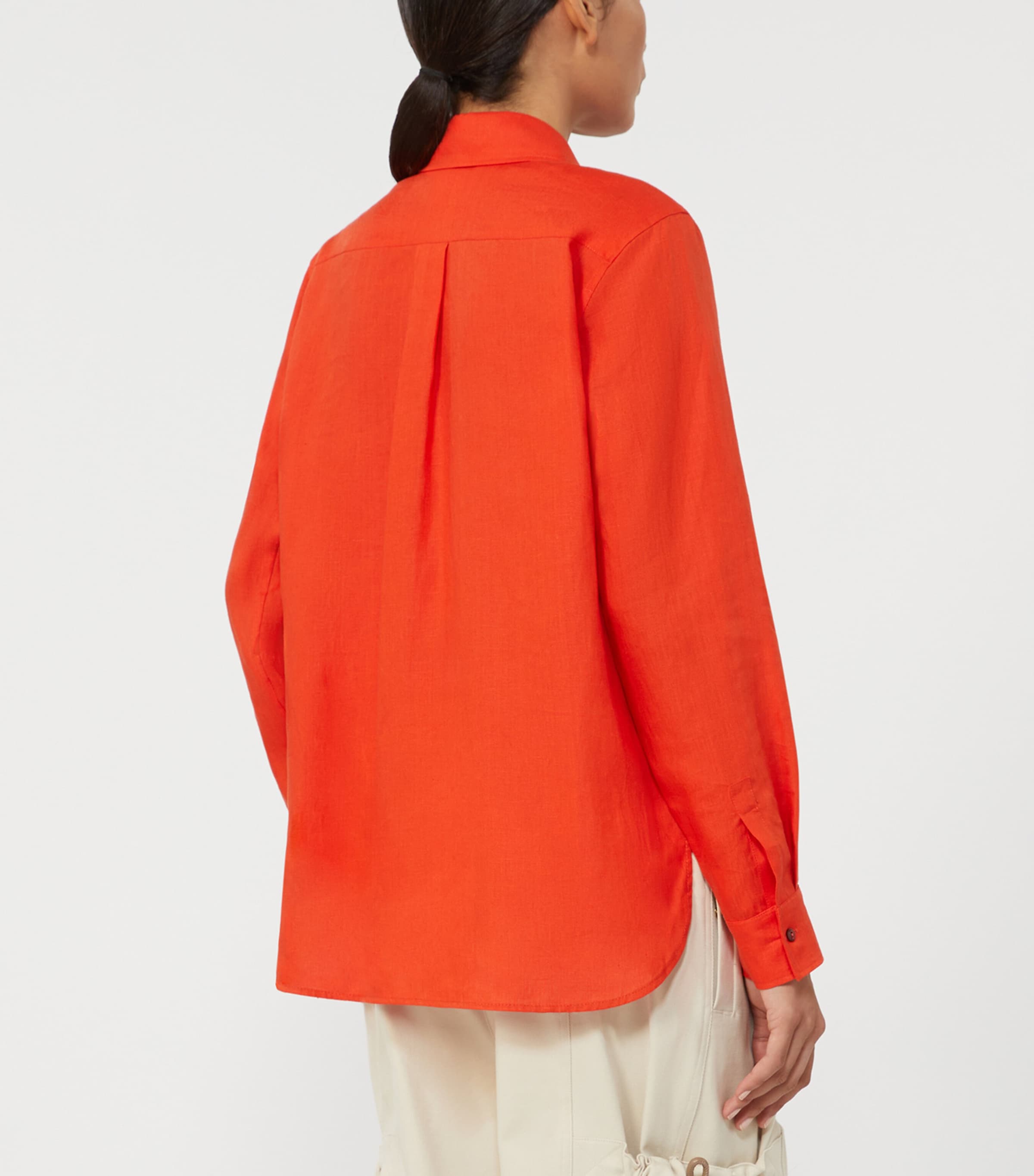 Max Mara Womens Linen Shirt Coral Image 4