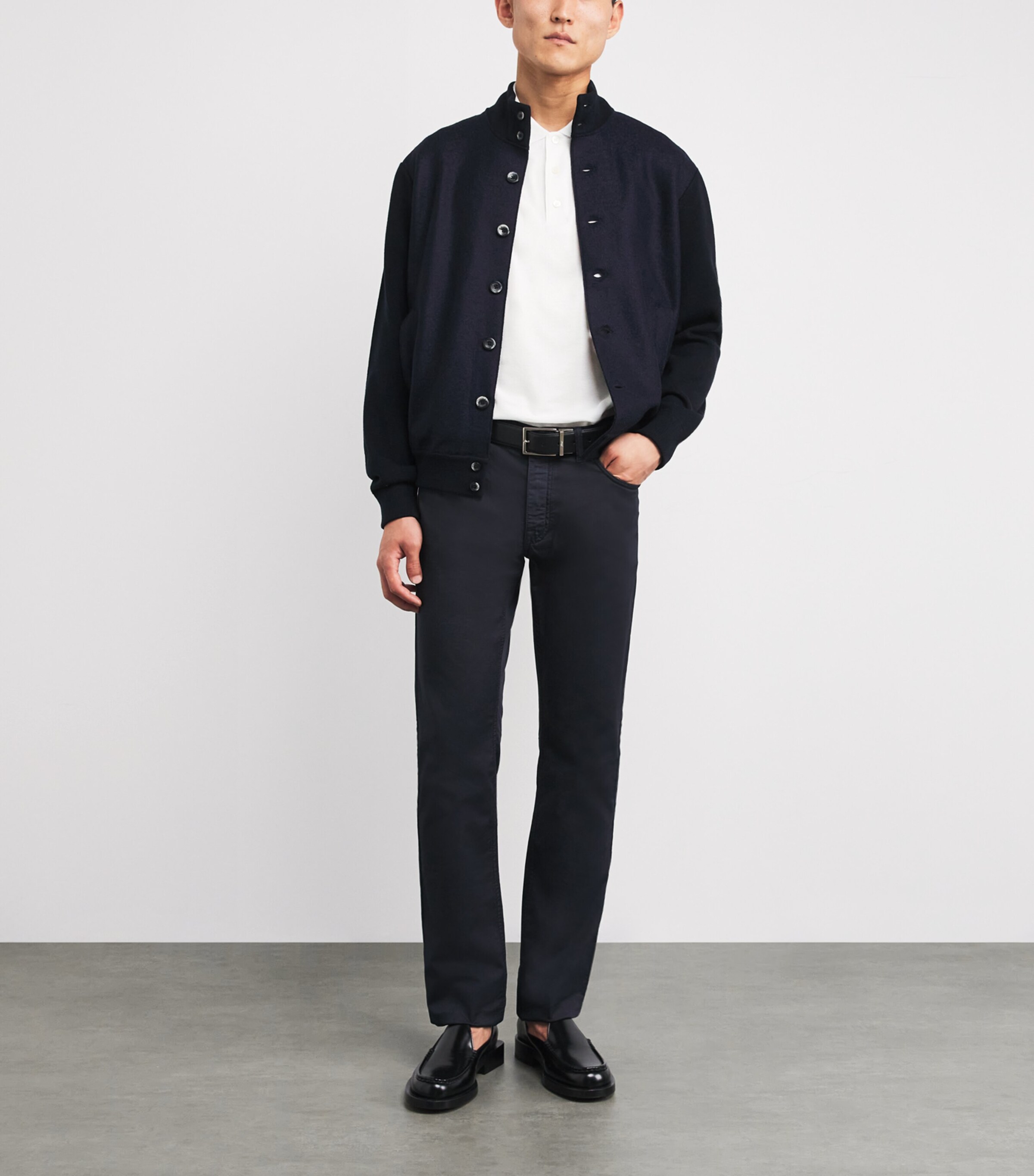 Brioni Mens Piqué Cotton Polo Shirt Image 2