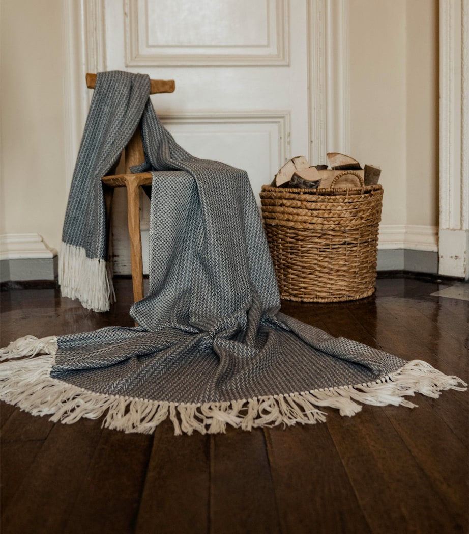 Large Alpaca-Blend Woodland Throw (150cm x 300cm) GREY Image 2