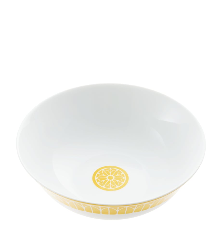 Christofle Porcelain Malmaison Riviera Salad Bowl White/yellow Image 5