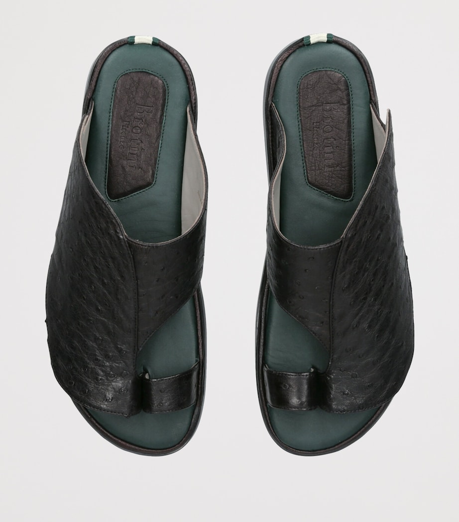 Lizard Leather Wave Sandals BLACK Image 4