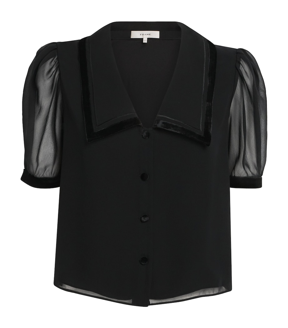 The Silk Sailor Blouse BLACK Image 1