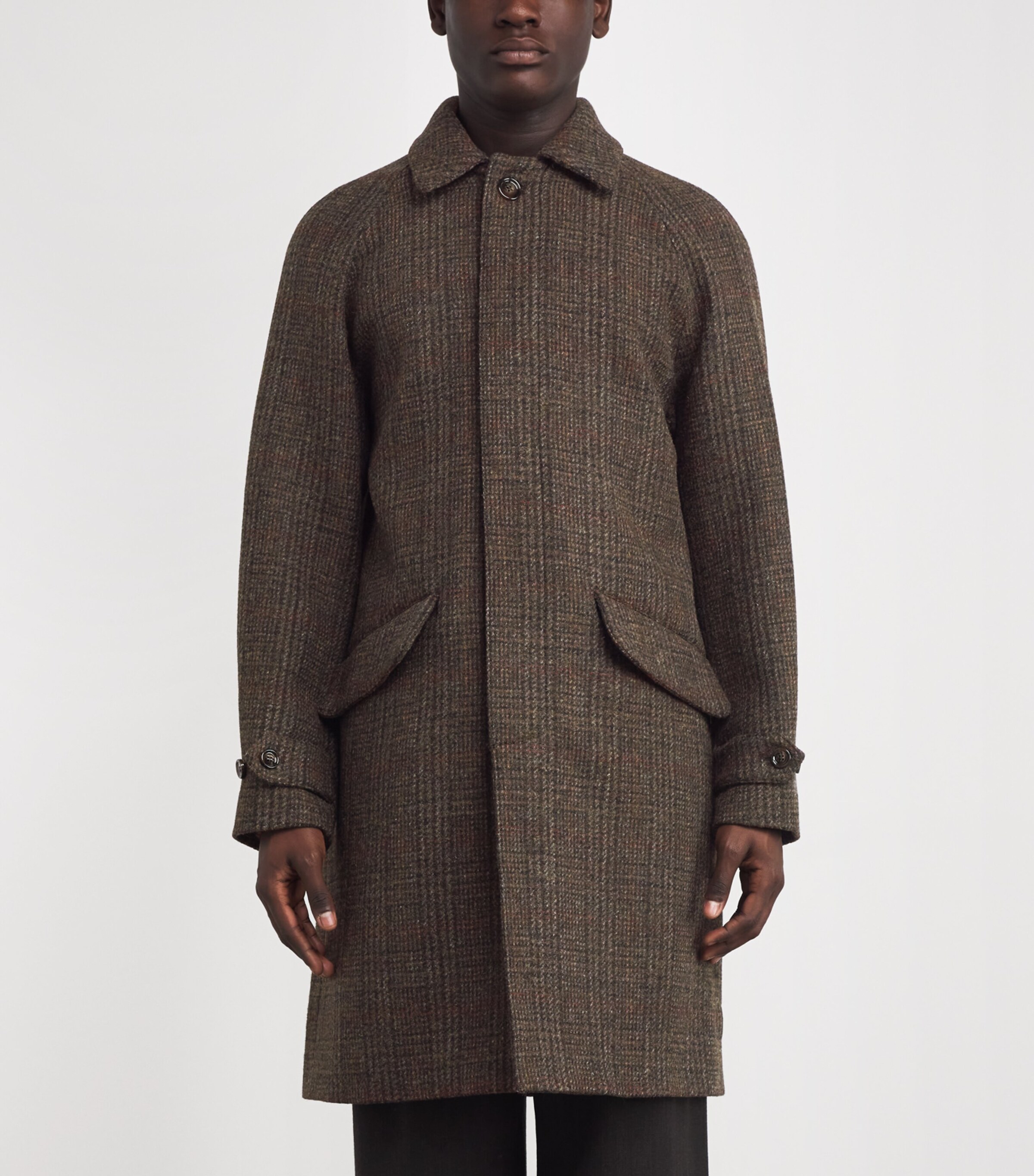Wool Check Coat 42325 - MARRONE Image 3