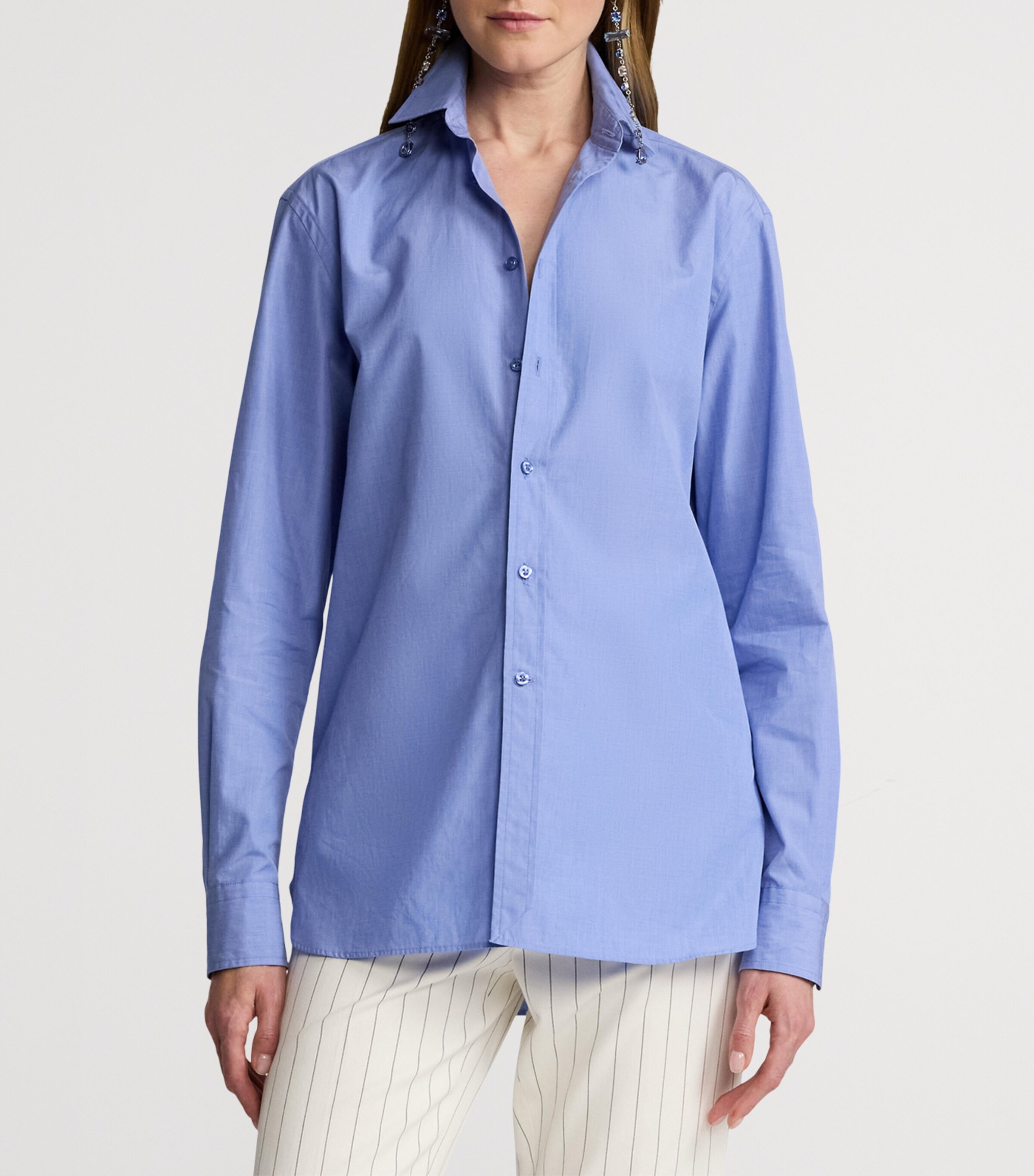 Ralph Lauren Collection Womens Cotton Adrien Shirt Light Blue Image 9