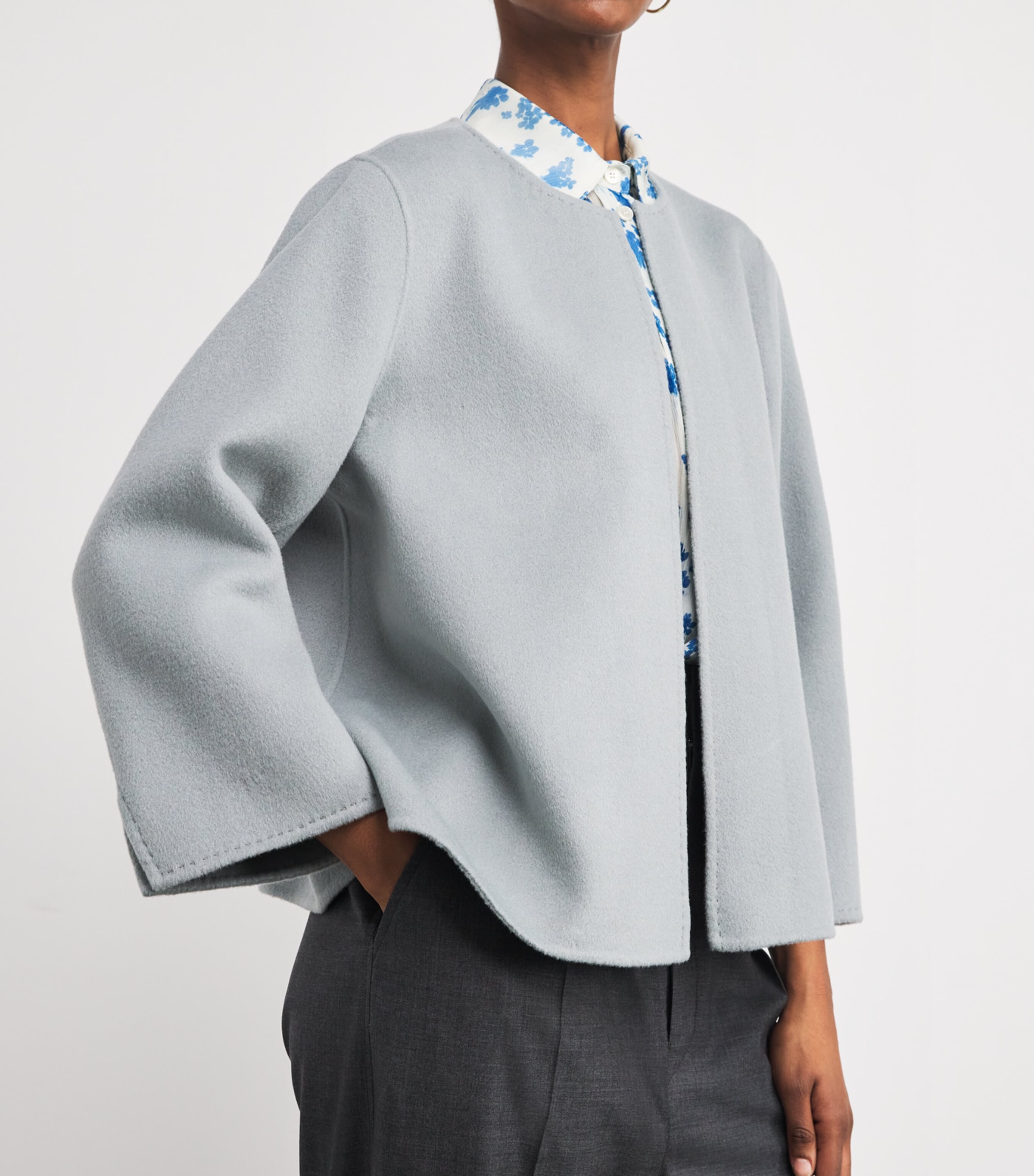 Wolk Morais Womens Cashmere Paletot Jacket Mist Image 6