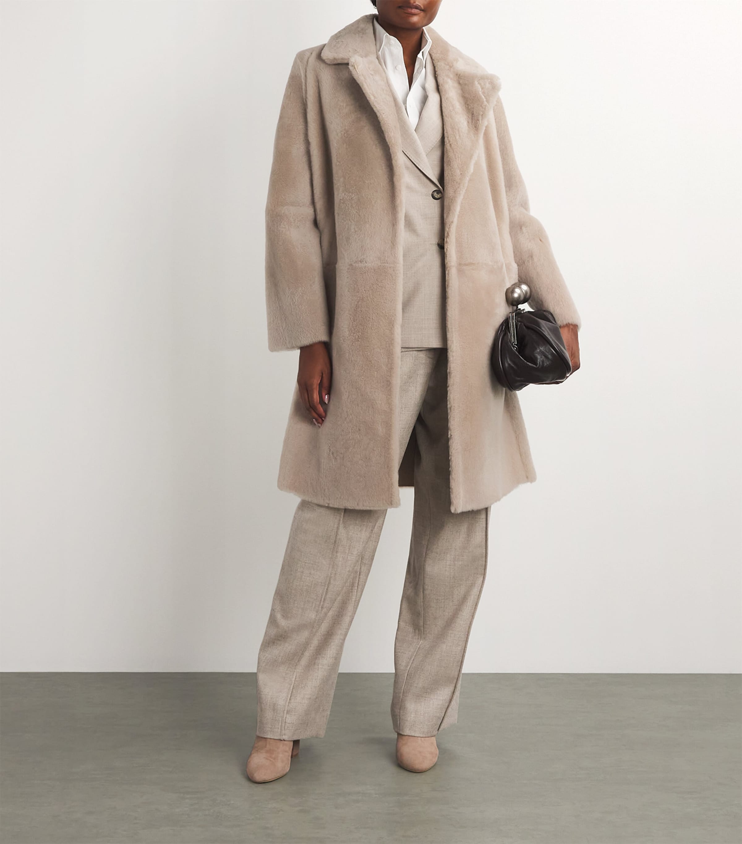 Max Mara Shearling Belted Coat | Harrods US