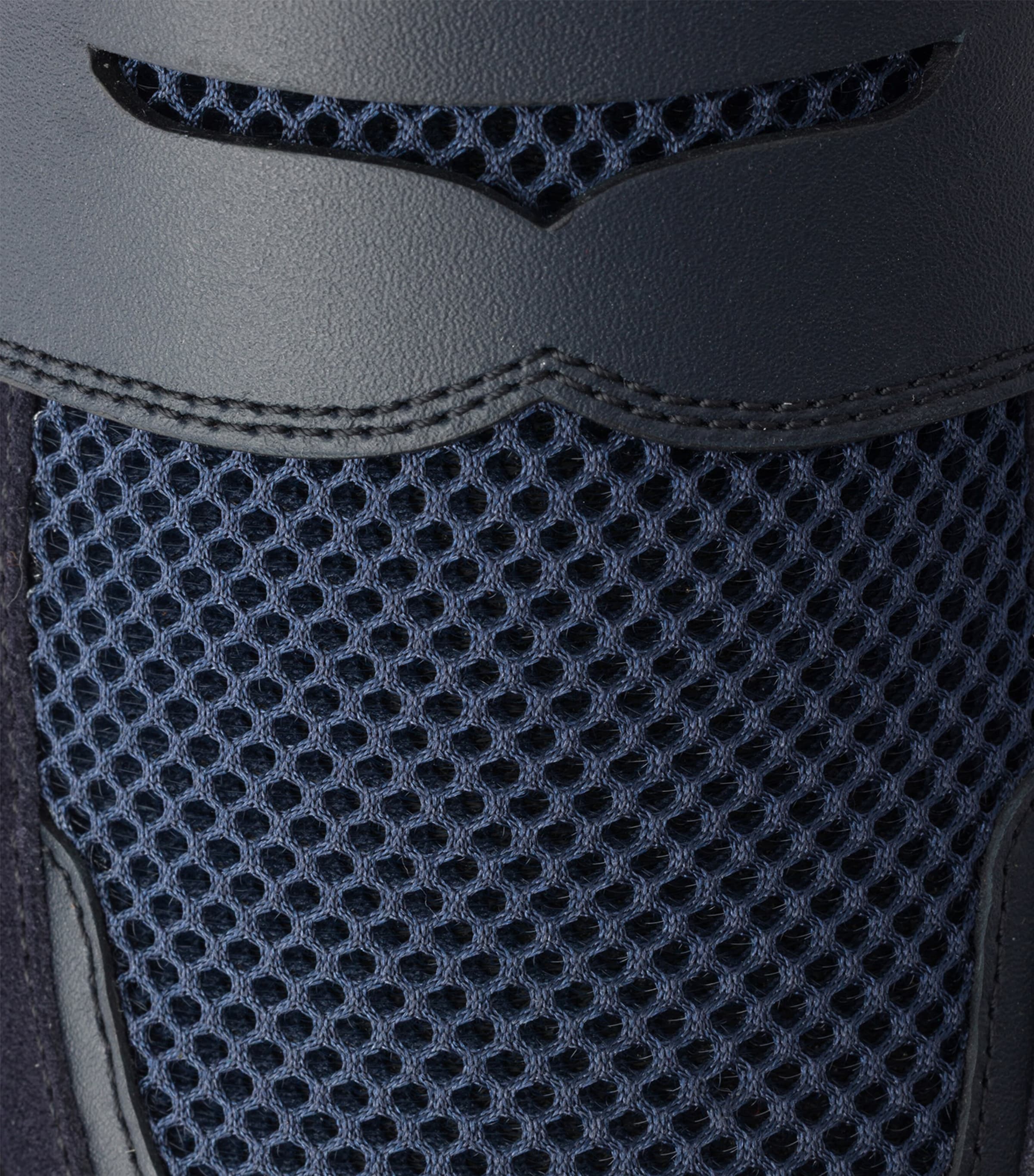 Prada Leather-Mesh Sneakers Blue Image 6