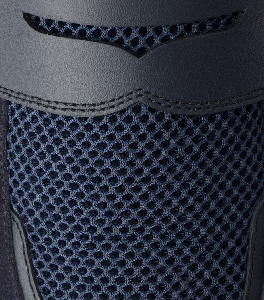 Prada Leather-Mesh Sneakers Blue Image 6