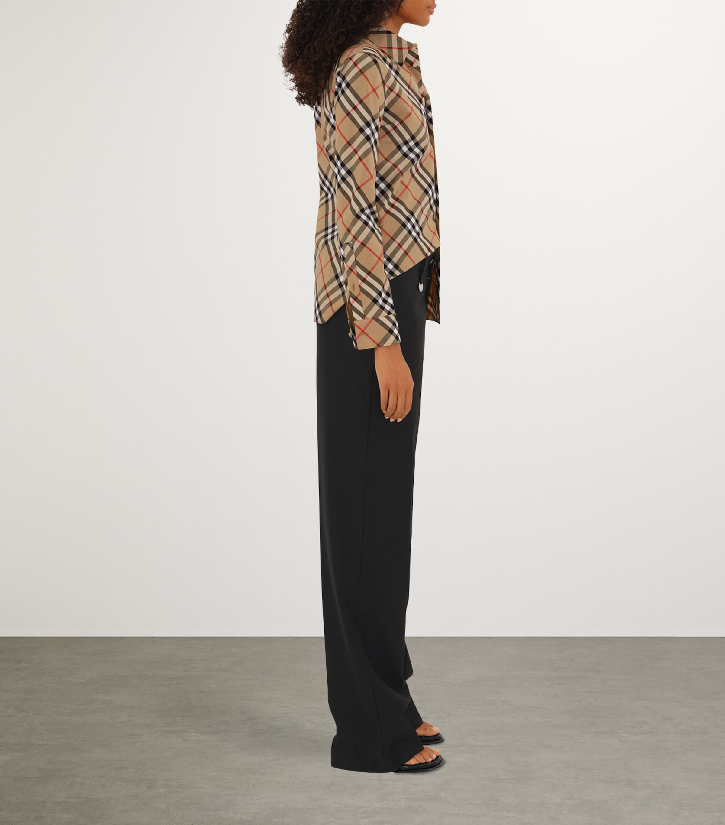 Cotton Poplin Check Shirt SAND IP CHECK Image 3