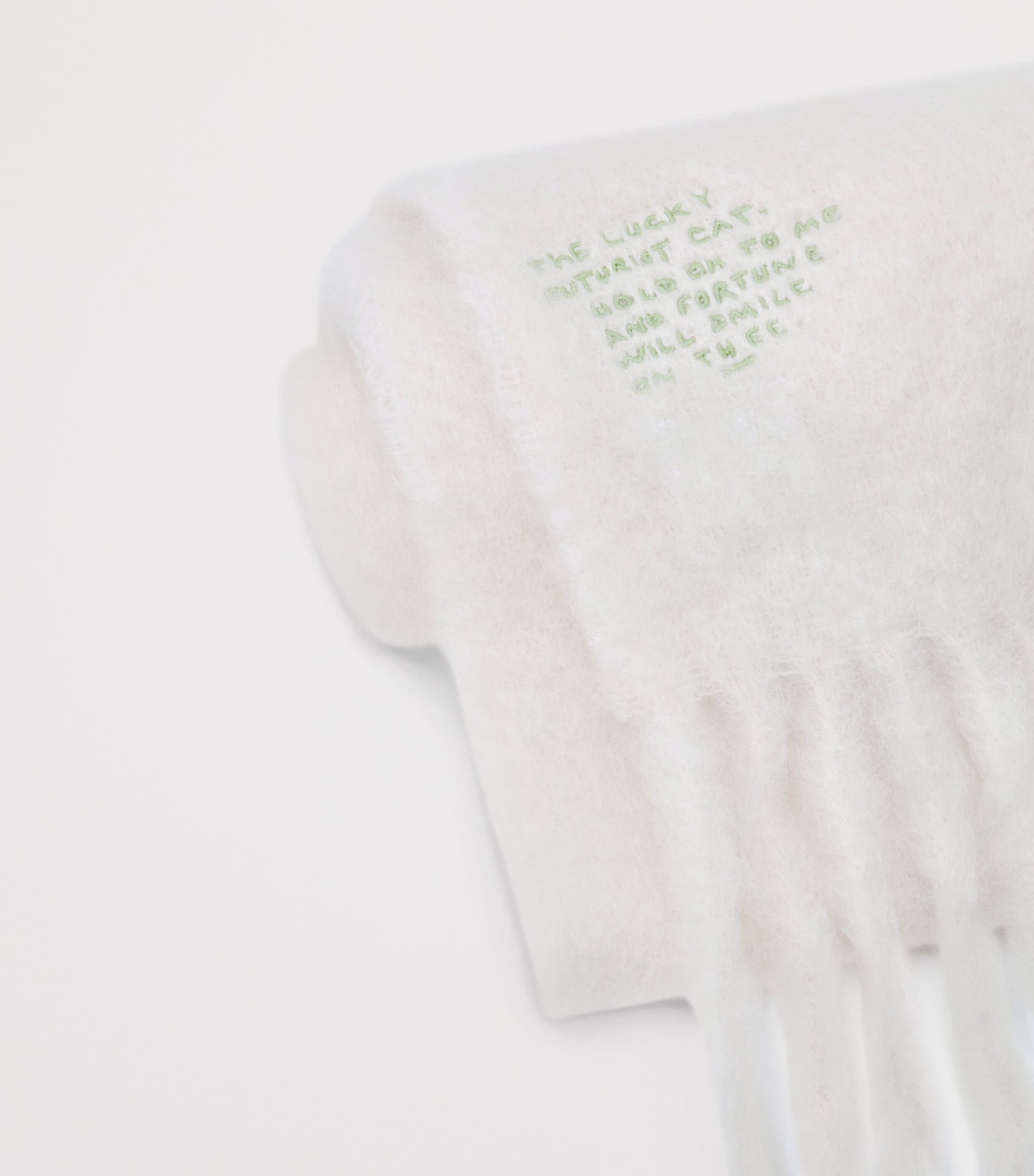 x Louis Wain Mohair-Wool Futurist Cats Scarf WHITE Image 5