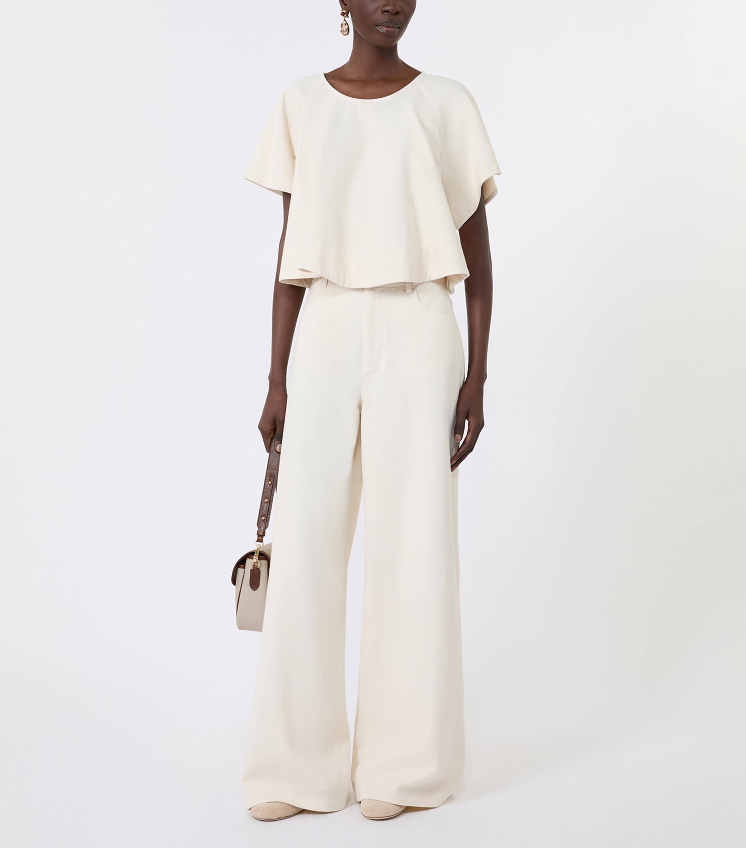 Weekend Max Mara Womens High-Rise Wide-Leg Jeans Ecru Image 2