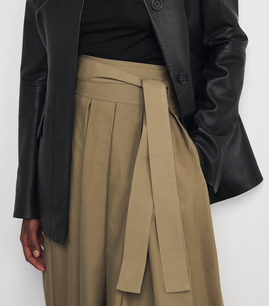 Cotton Pleated Maxi Skirt DESERT Image 6