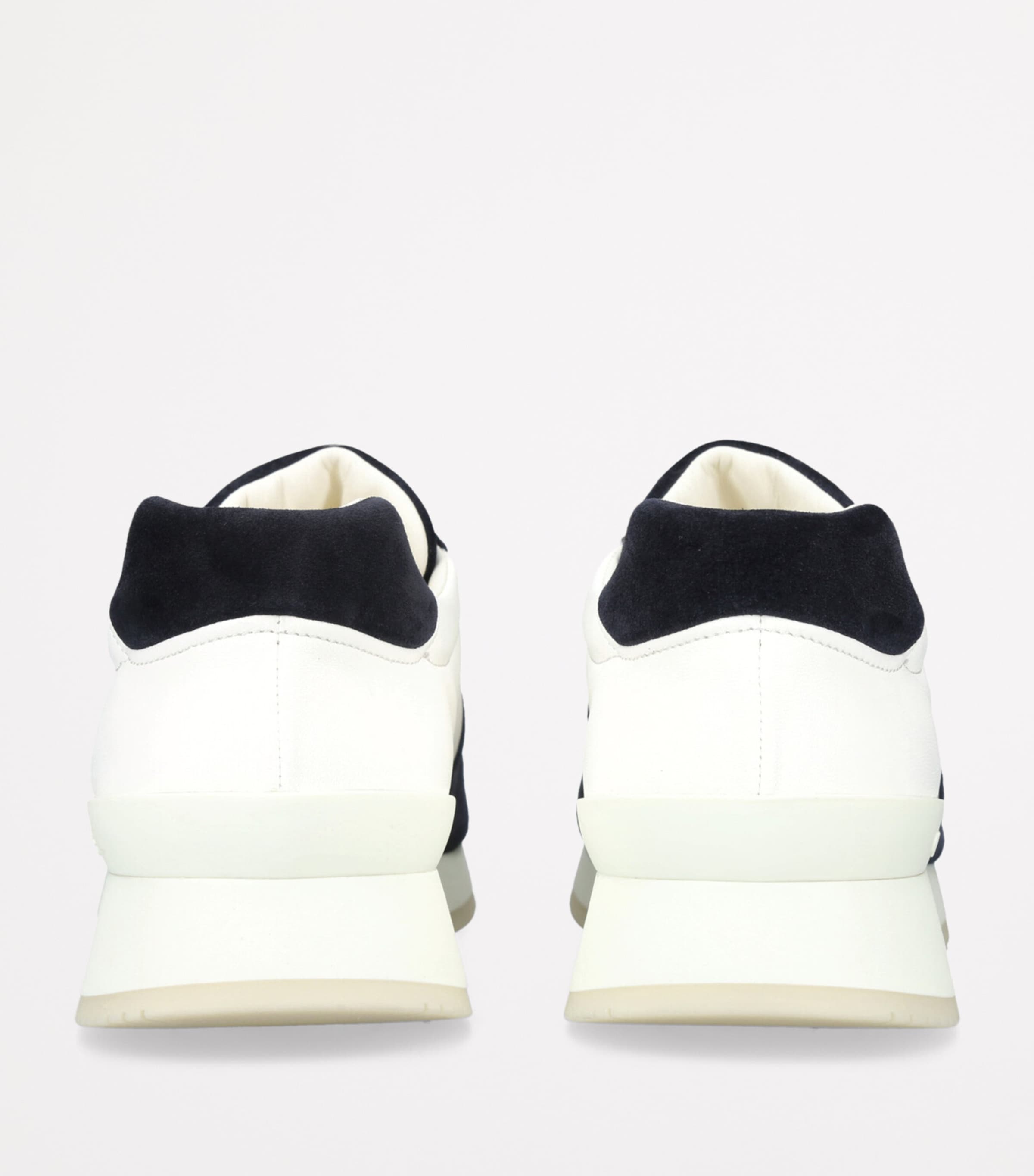 Leather and Suede Livingston Sneakers WHITE/NAVY Image 2