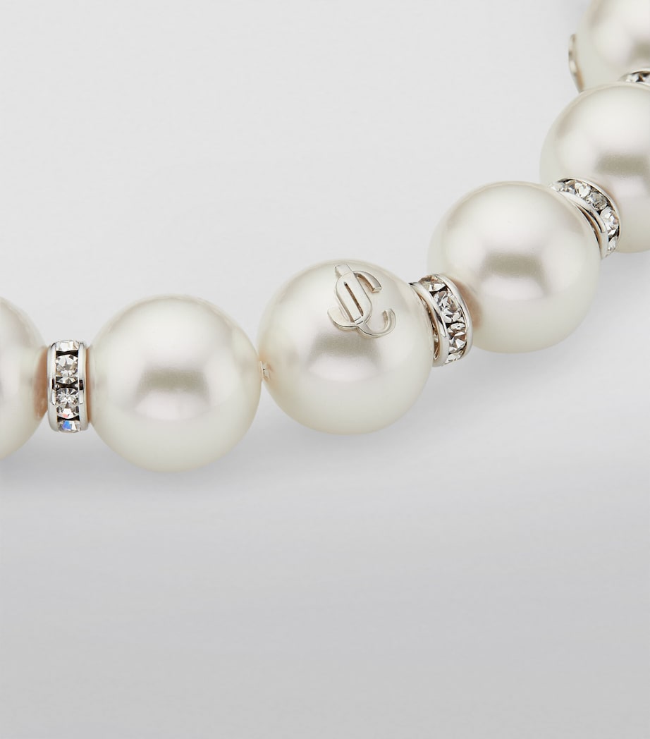 Crystal-Embellished Pearl Choker SILVER/WHITE/CRYSTAL Image 2