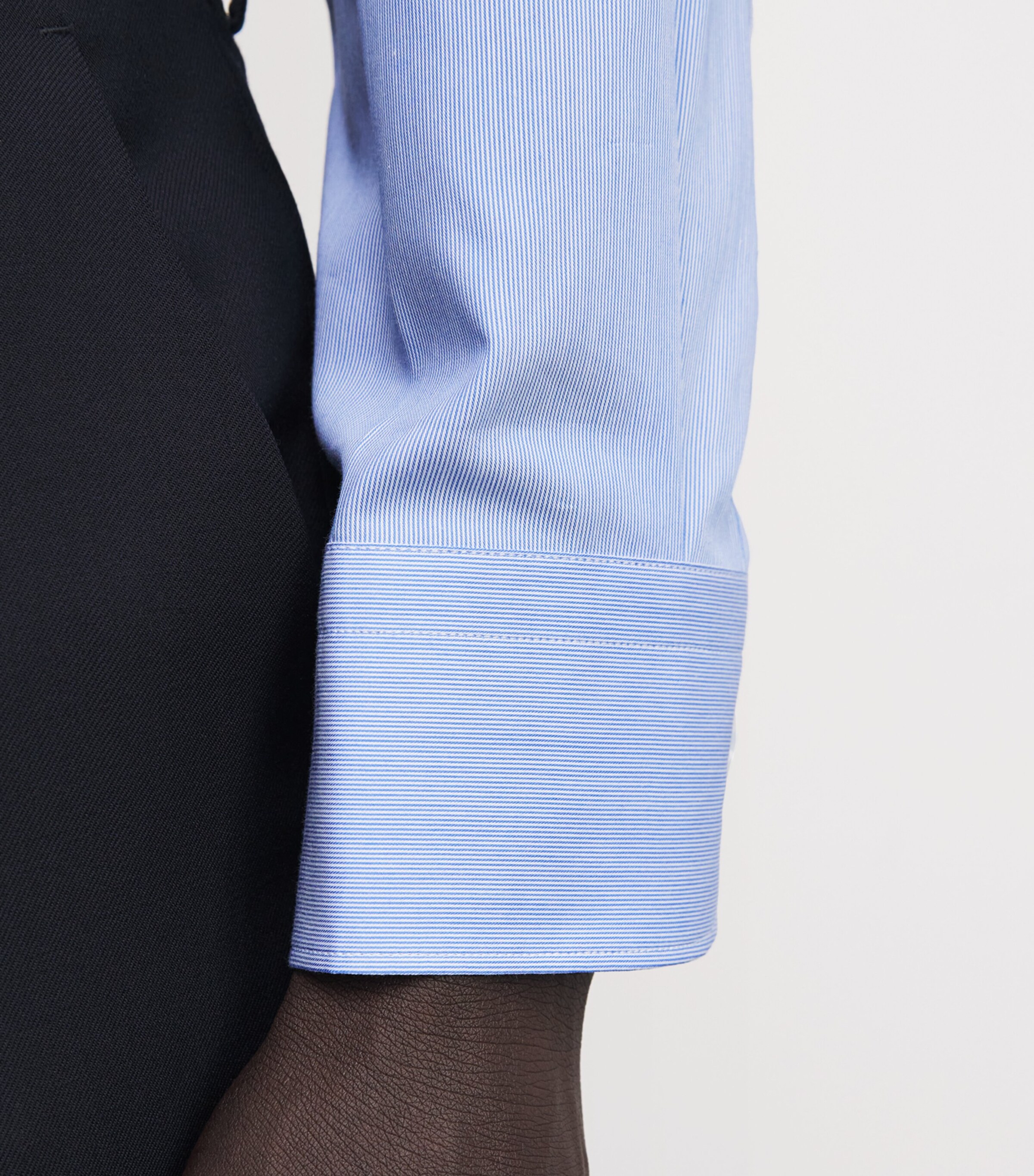 Eton Mens Cotton-Silk Formal Shirt Light Blue Image 6