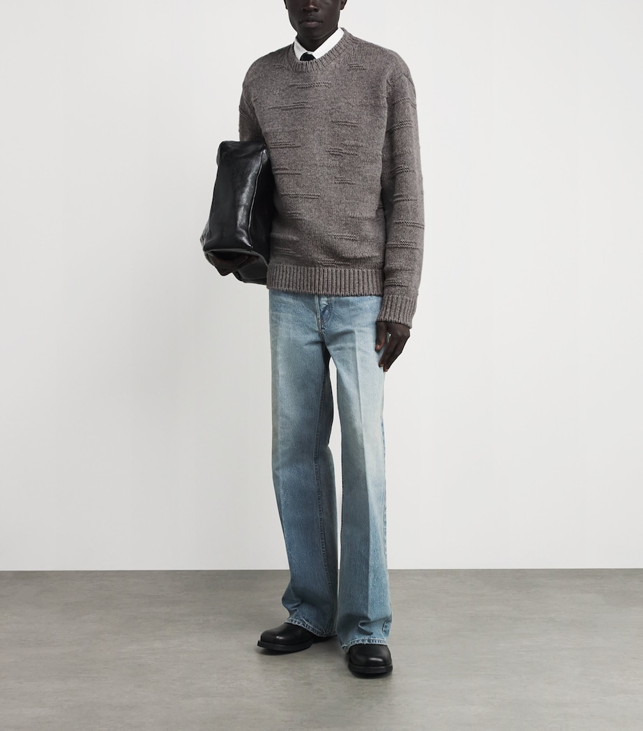 Wool Embroidered Sweater GREY Image 2