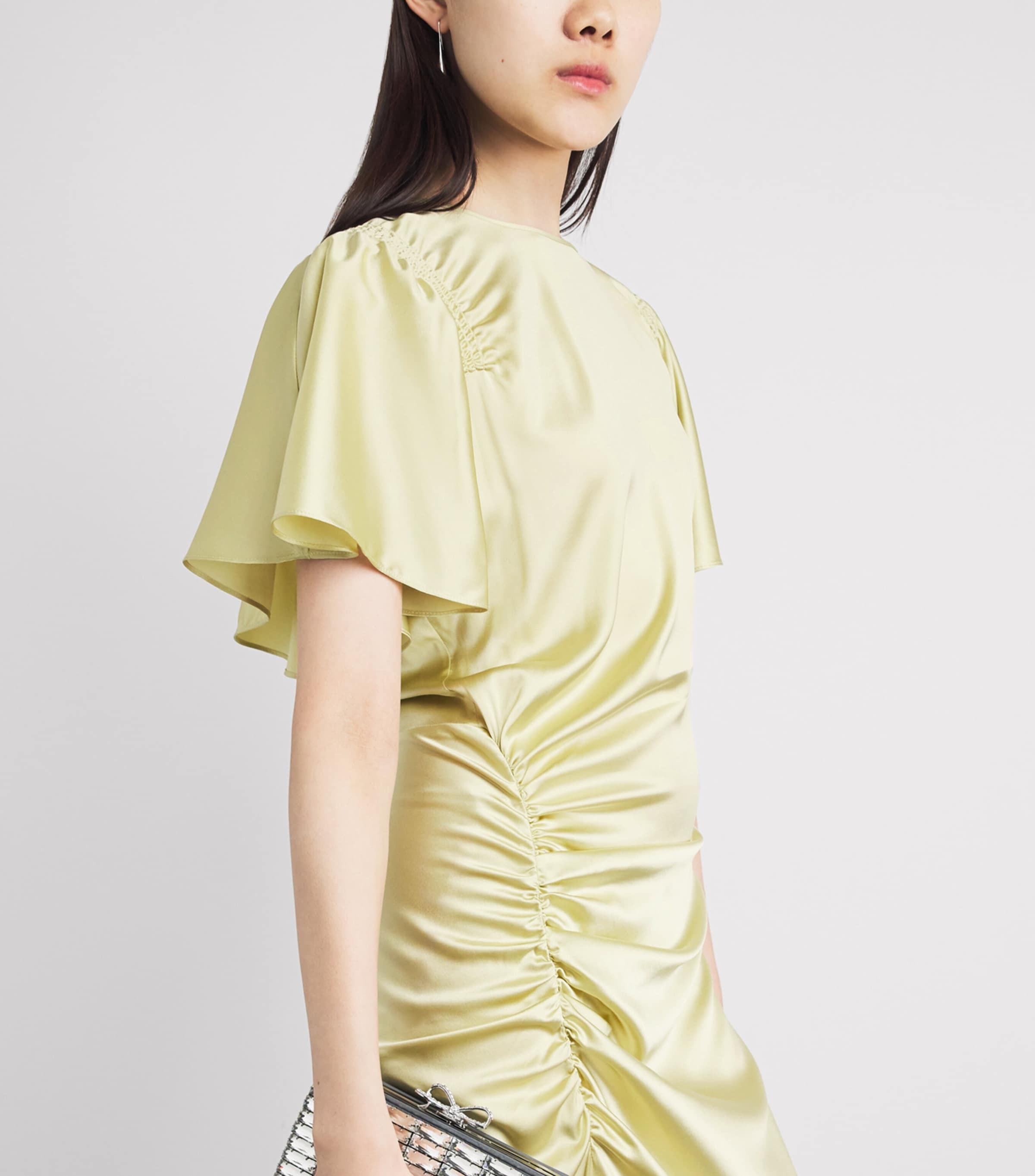 Veronica Beard Womens Silk-Blend Huntleigh Midi Dress Pistachio Image 3