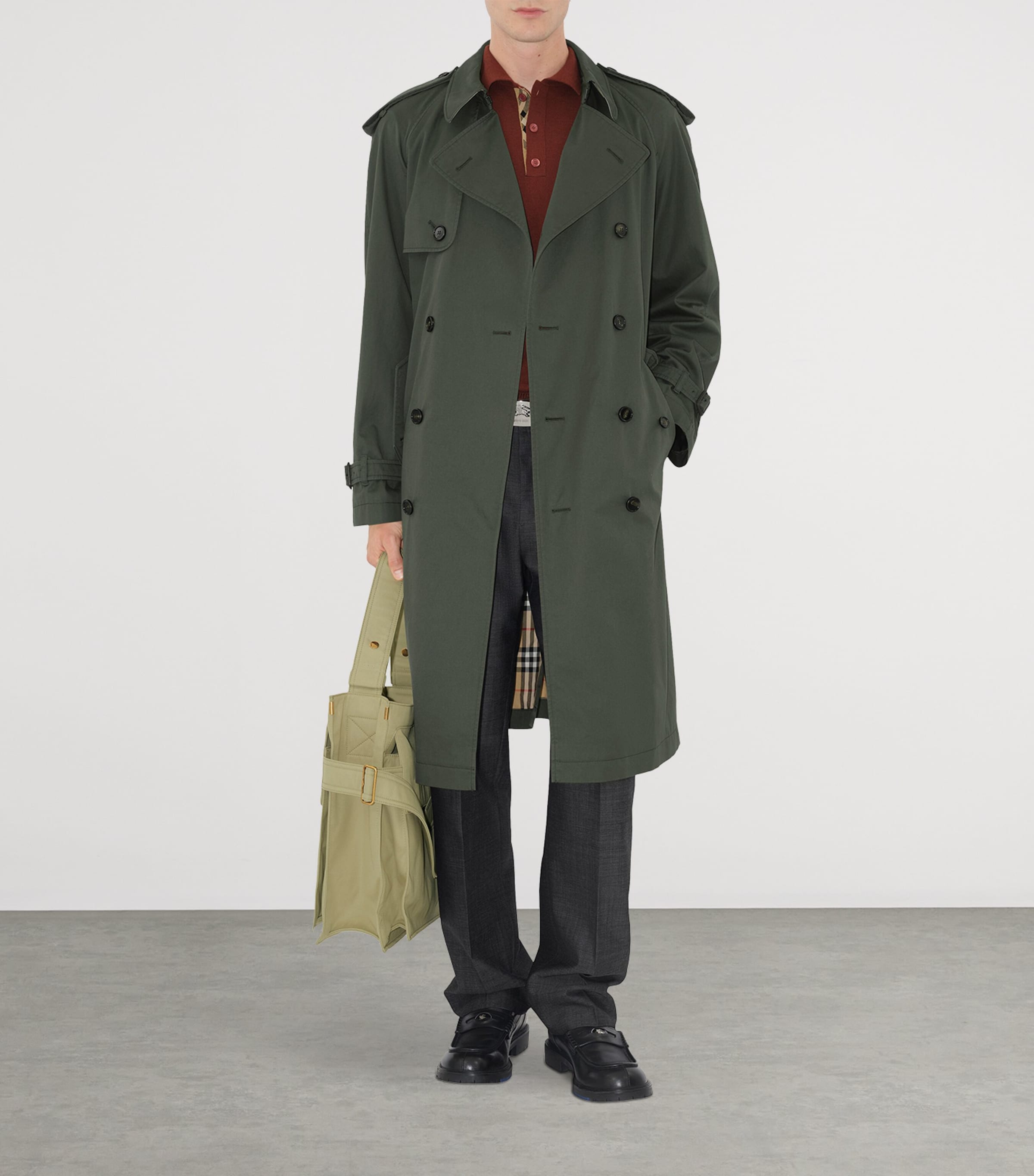 Burberry Green Gabardine Trench Coat | Harrods ES