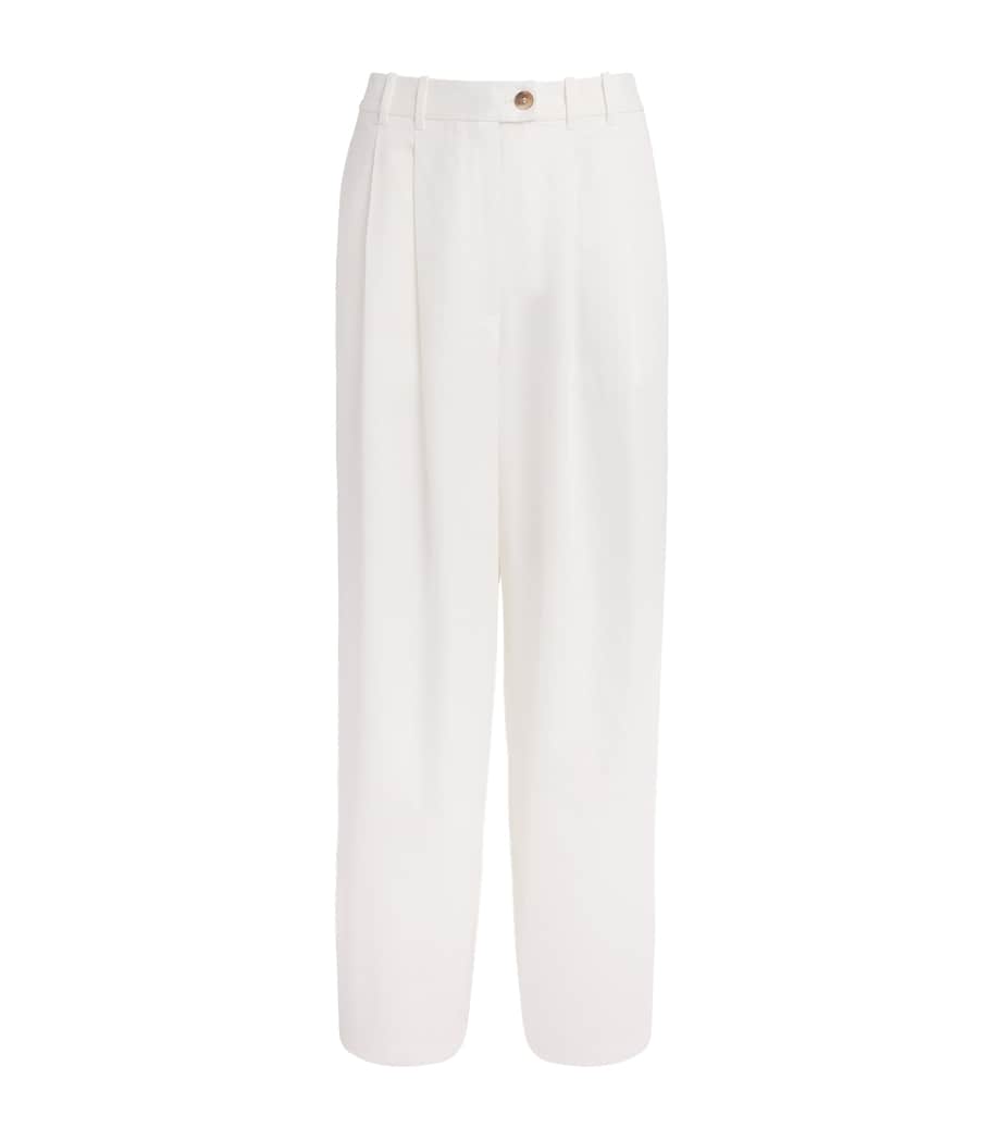 DÔEN Womens Cotton Twill Lisa Trousers Salt Image 1