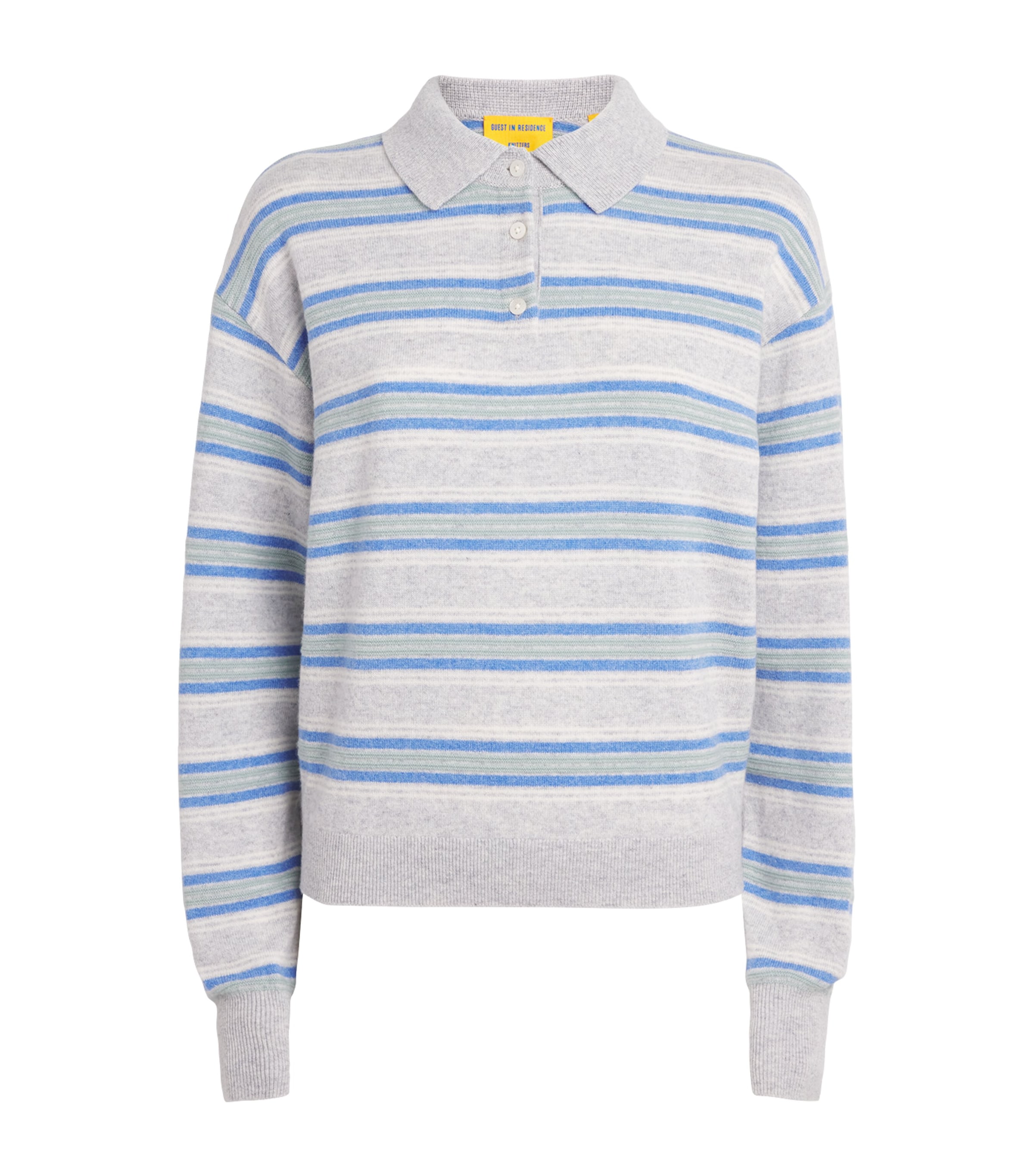 Guest In Residence Womens Cashmere Collegiate Stripe Sweater Stone Combo Stocom Image 1