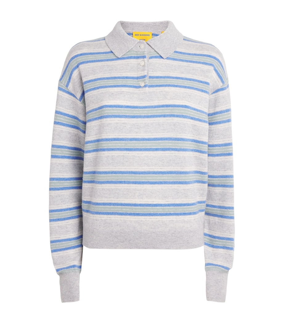 Guest In Residence Womens Cashmere Collegiate Stripe Sweater Stone Combo Stocom Image 1