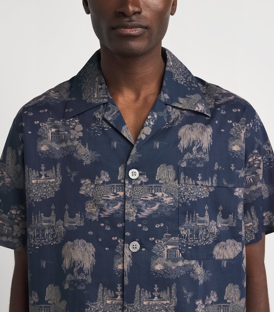Derek Rose Mens Cotton Ledbury Pyjama Set Nav Image 3