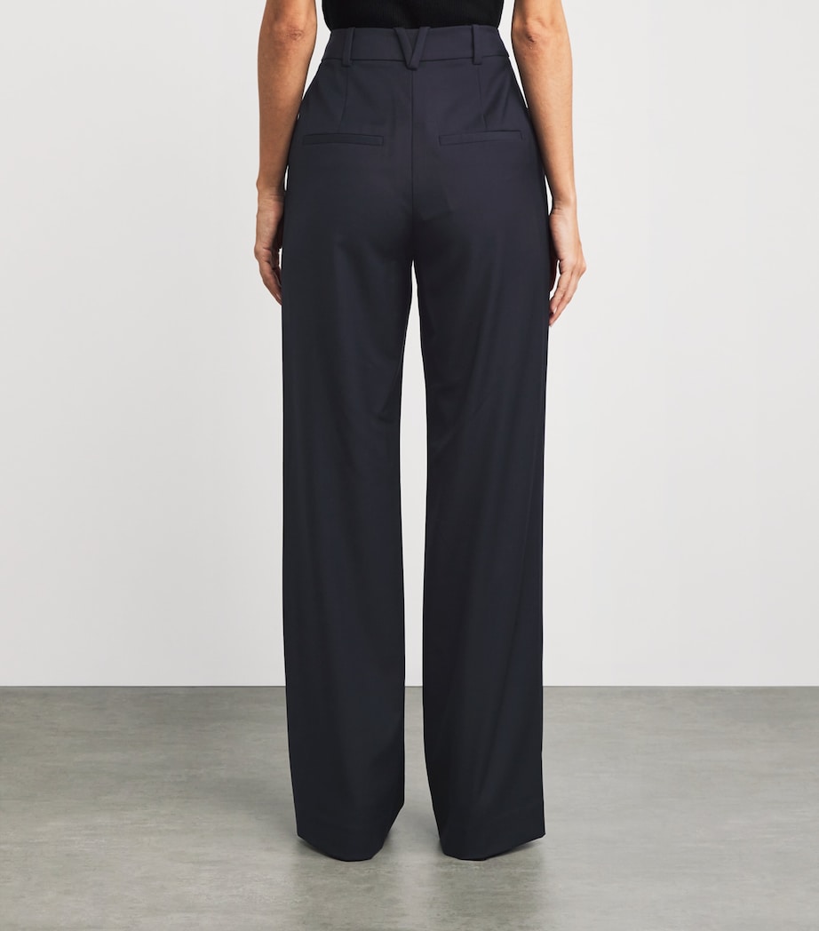 Wool-Blend Eaton Straight Trousers NAVY Image 4