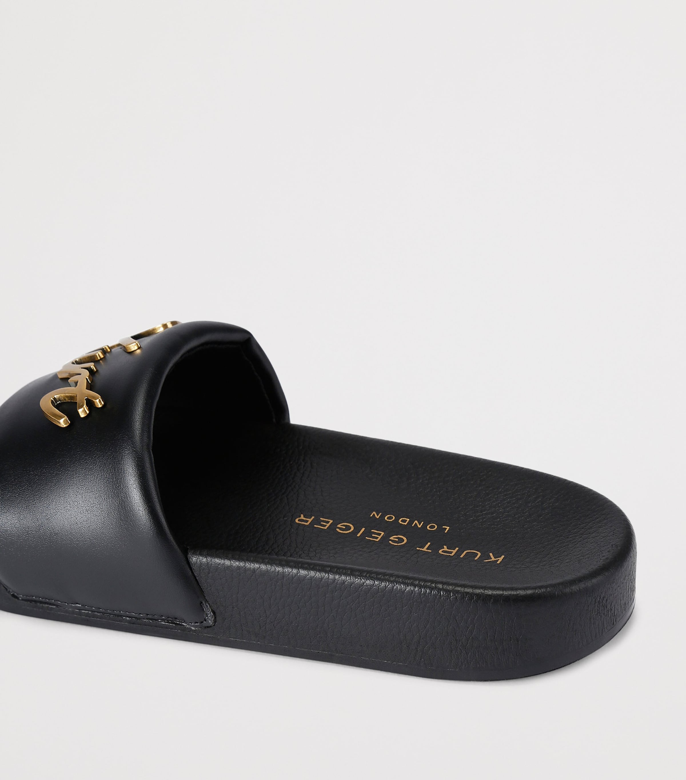 Kurt Geiger London Meena Logo Slides Black Image 3