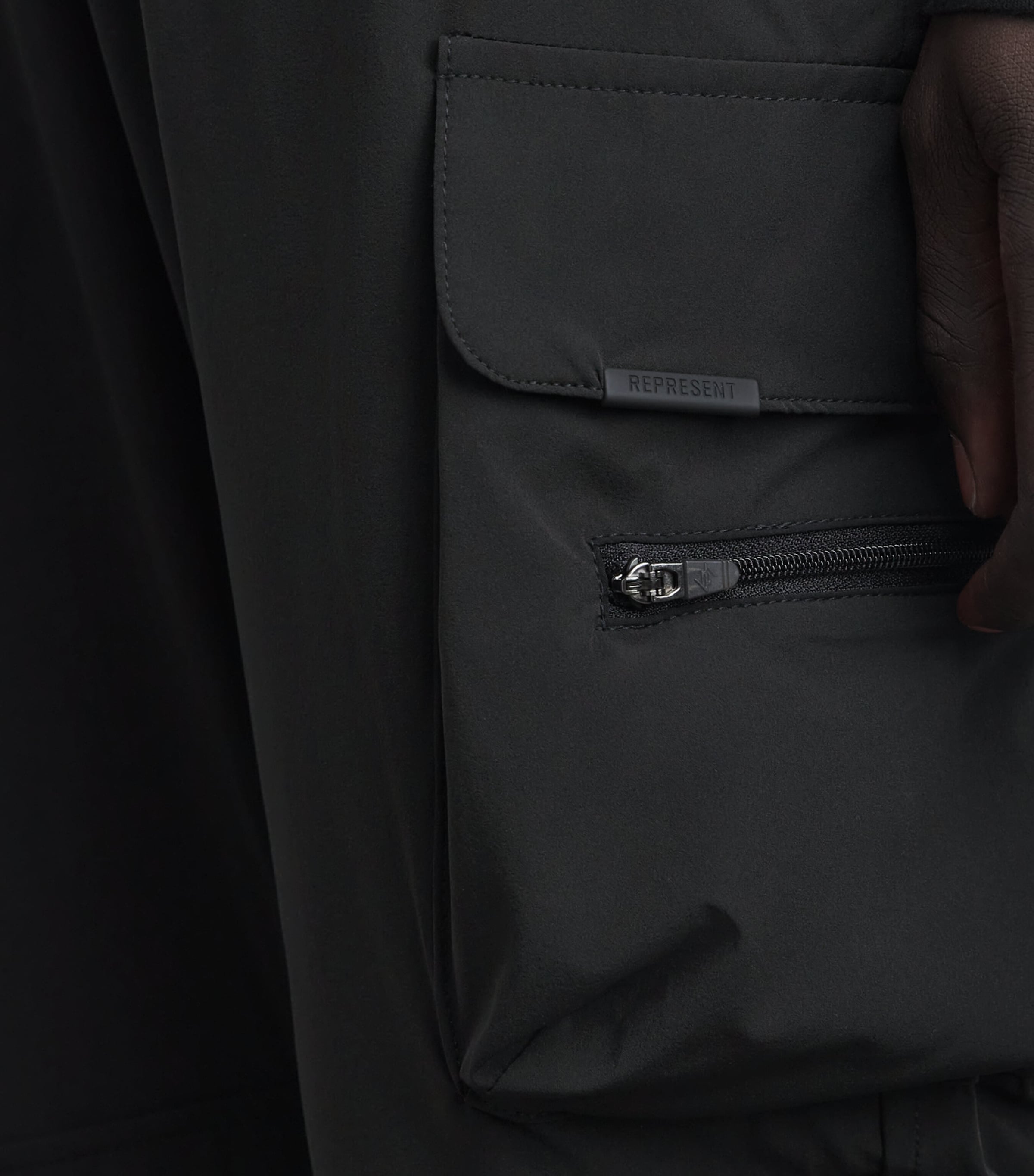 Represent 247 Mens 247 Cargo Trousers Jet Black Image 3