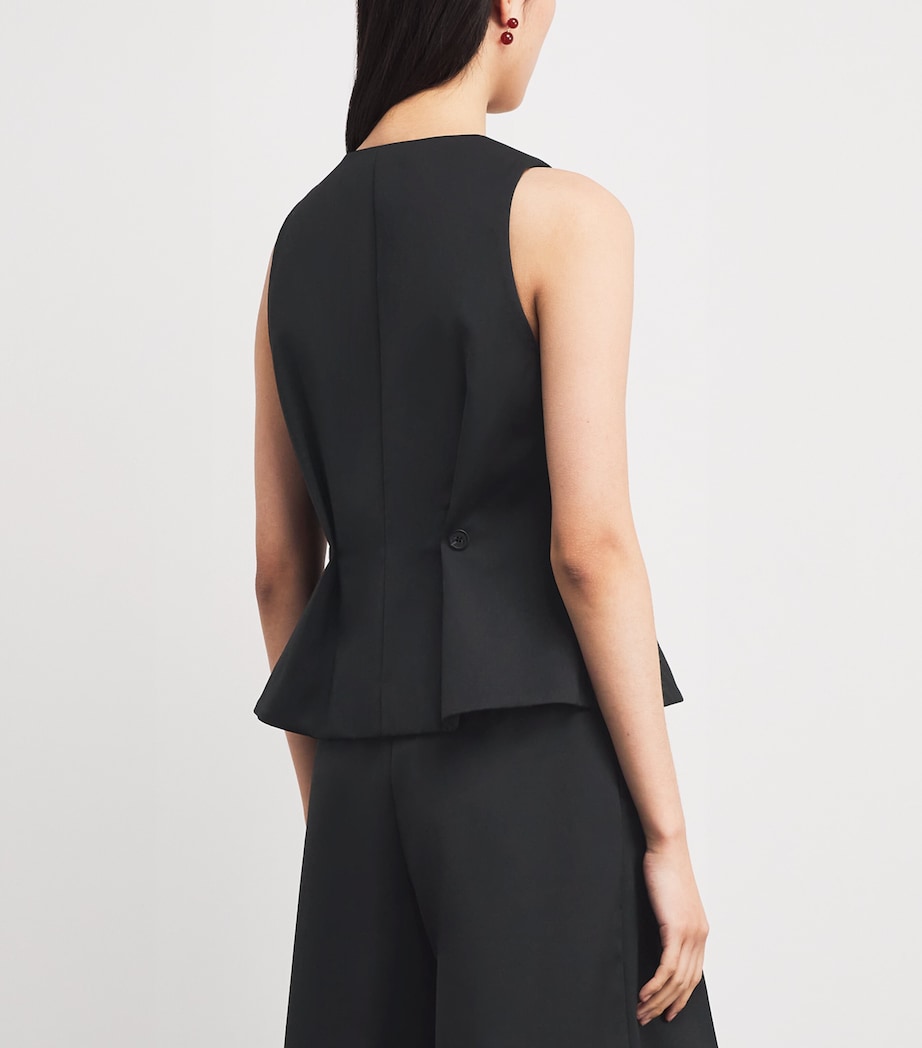 Button Pleat Waistcoat BLACK Image 4