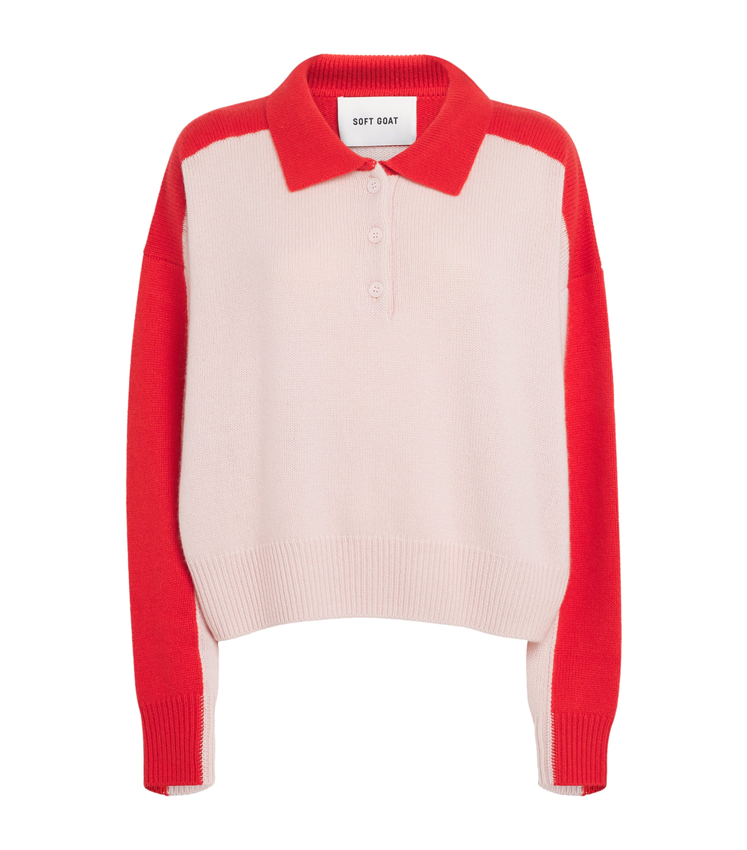 Soft Goat Womens Cashmere Polo-Neck Sweater Powder Image 1