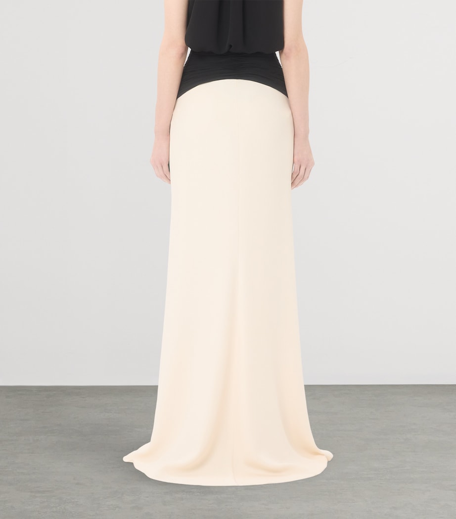 Valentino Womens Silk Gathered-Waist Maxi Skirt Image 2