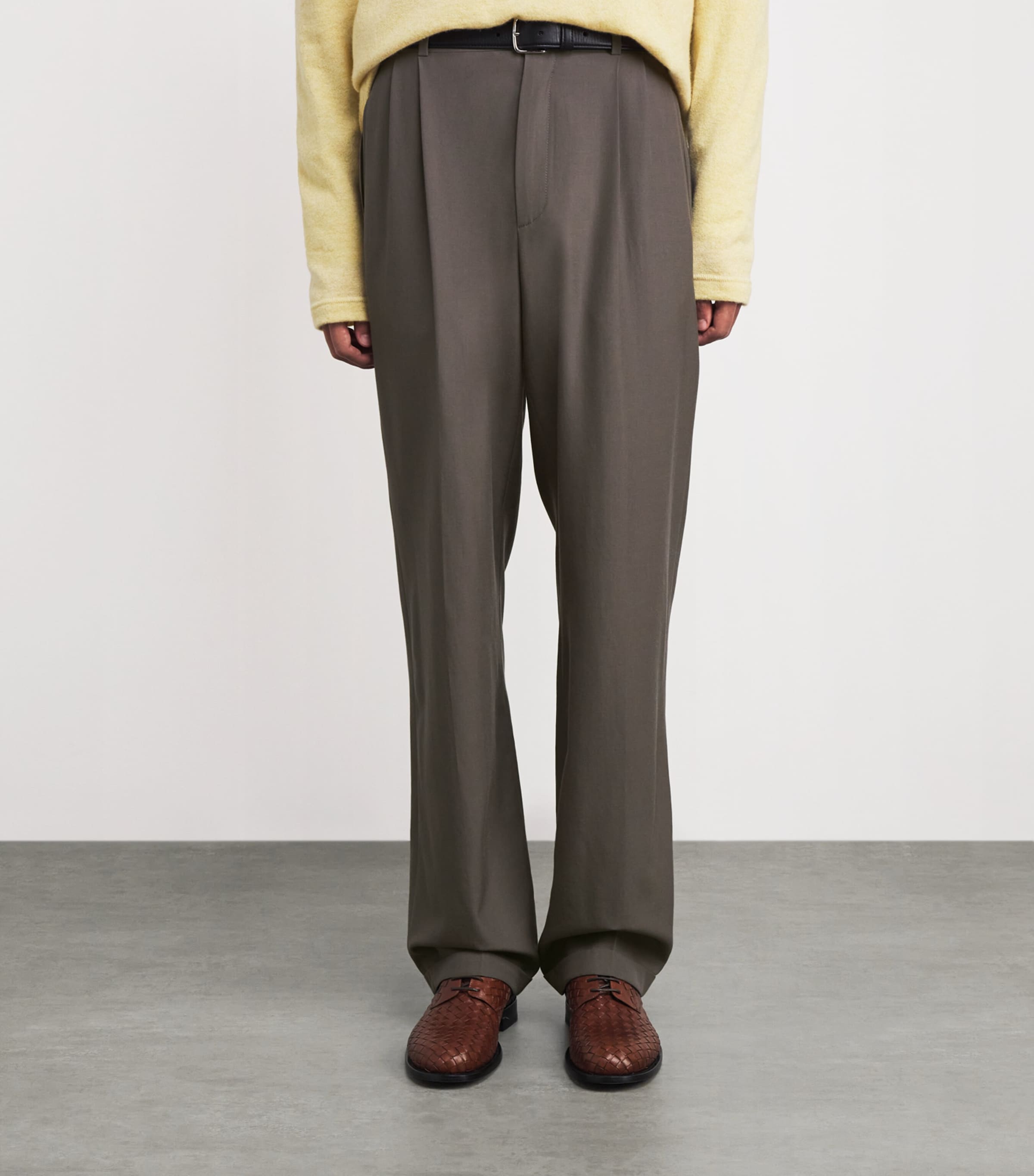 The Row Mens Tosca Wool Trousers Cedar Brown Image 3