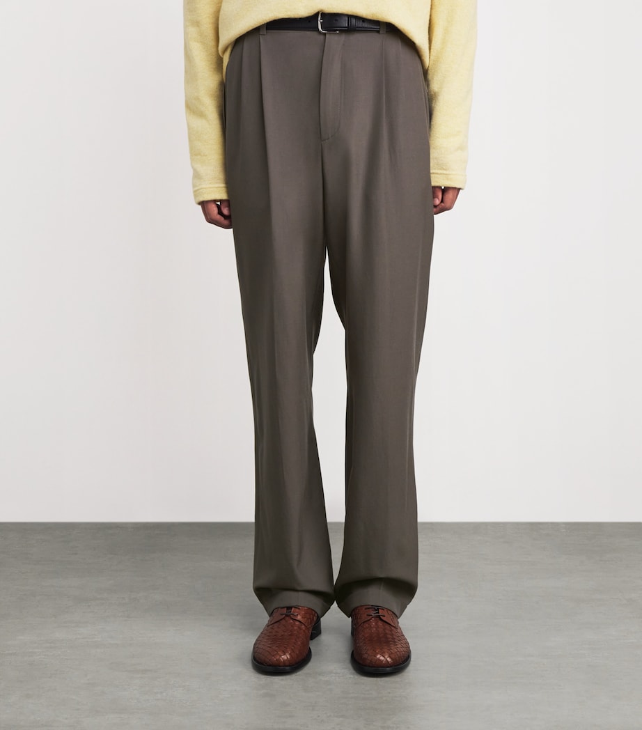 The Row Mens Tosca Wool Trousers Cedar Brown Image 3