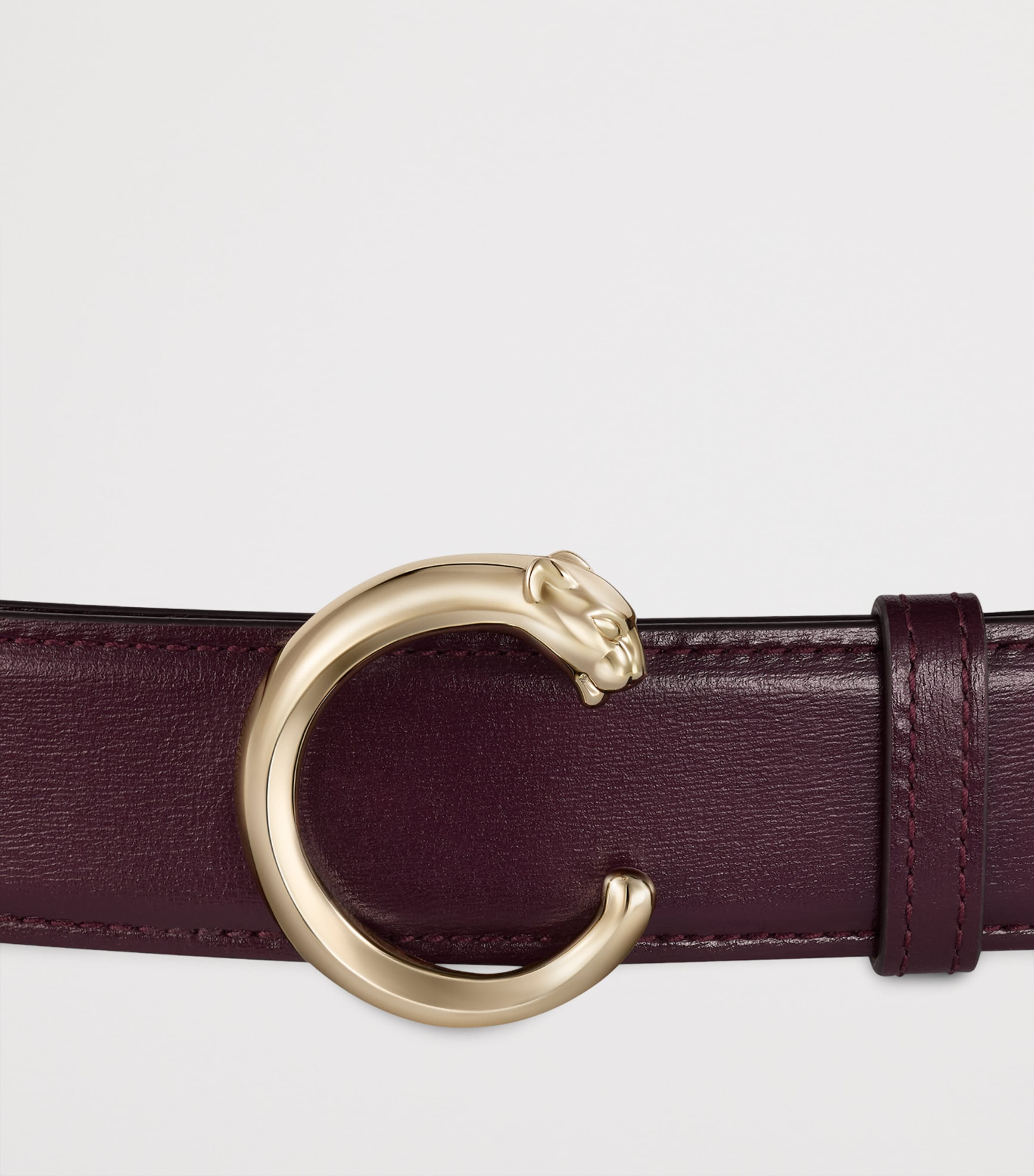 Small Leather Panthère de Cartier Belt (75cm) GRAPE Image 4