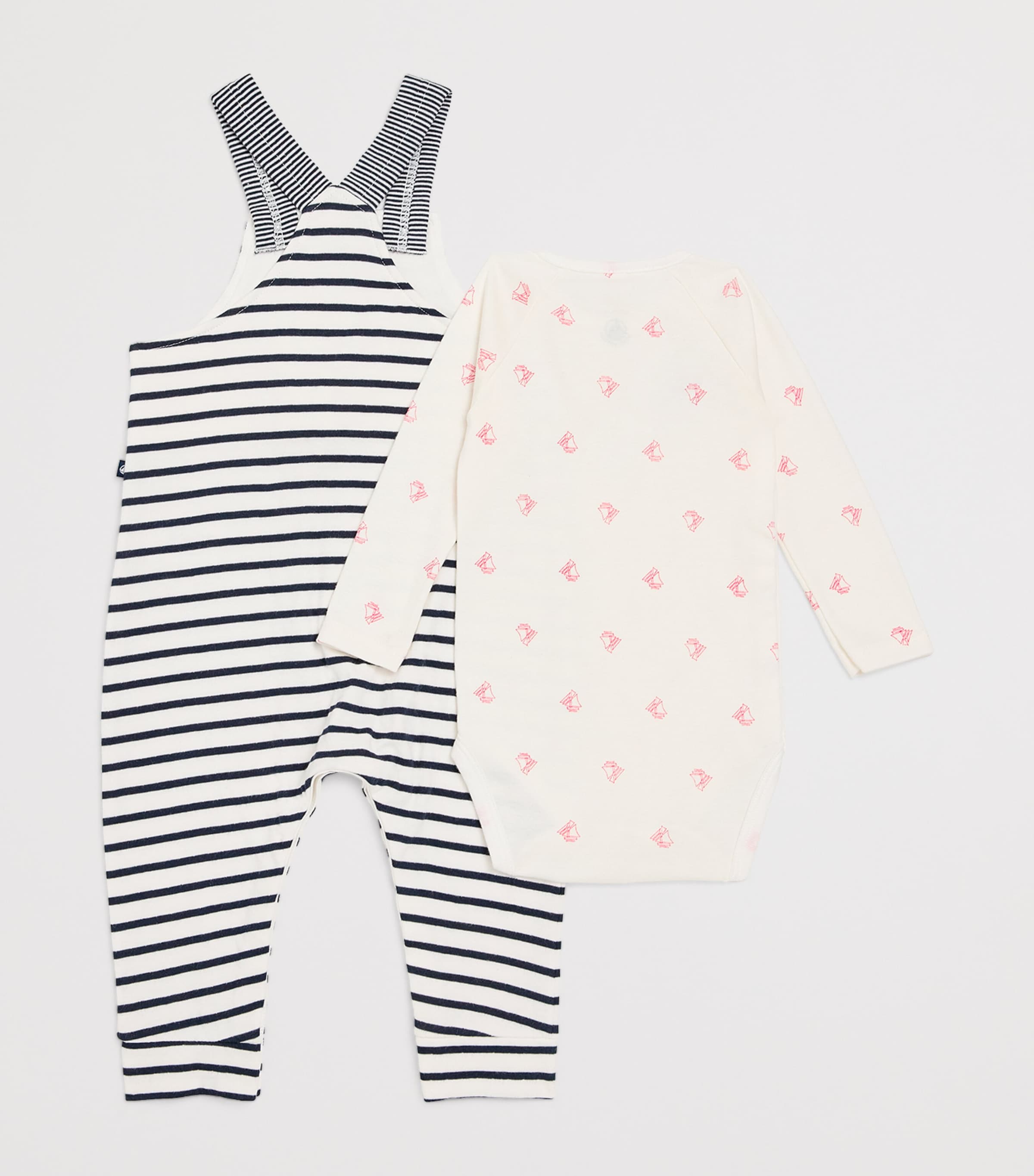Petit Bateau Dungarees and Bodysuit Set (1-18 Months) Image 2