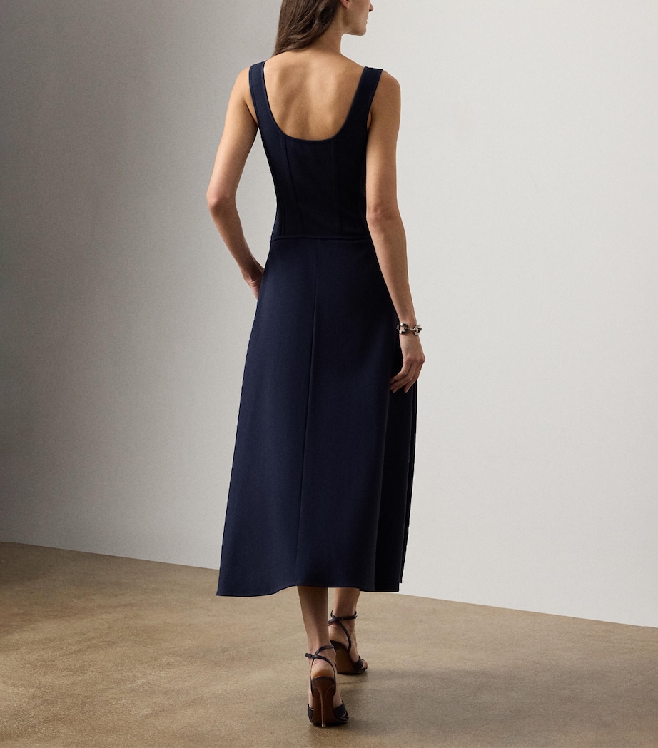Ralph Lauren Collection Womens Sophee A-Line Midi Dress Navy Image 3