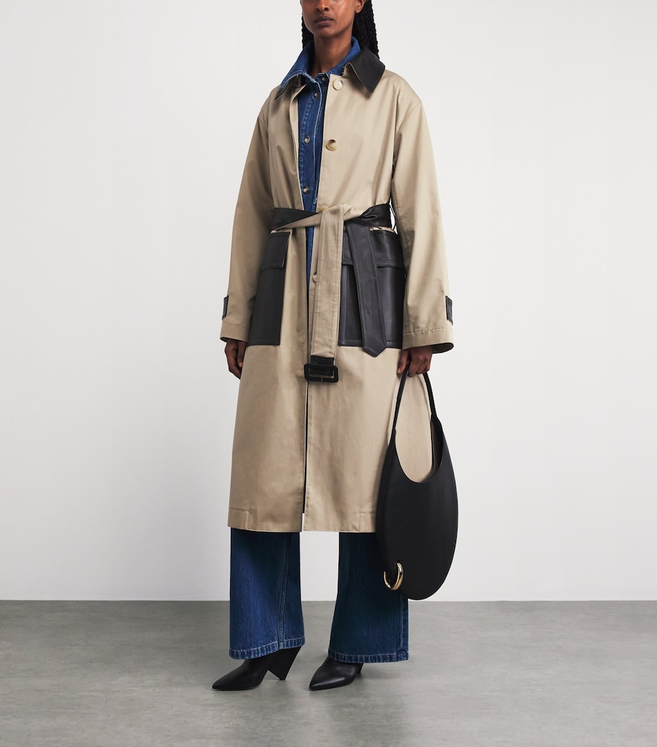Joseph Womens Cotton Zaman Trench Coat Dark Powder Image 2