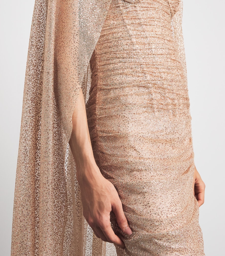 Sandra Mansour Womens Glitter Veil of Light Gown Asis A Rose Image 5