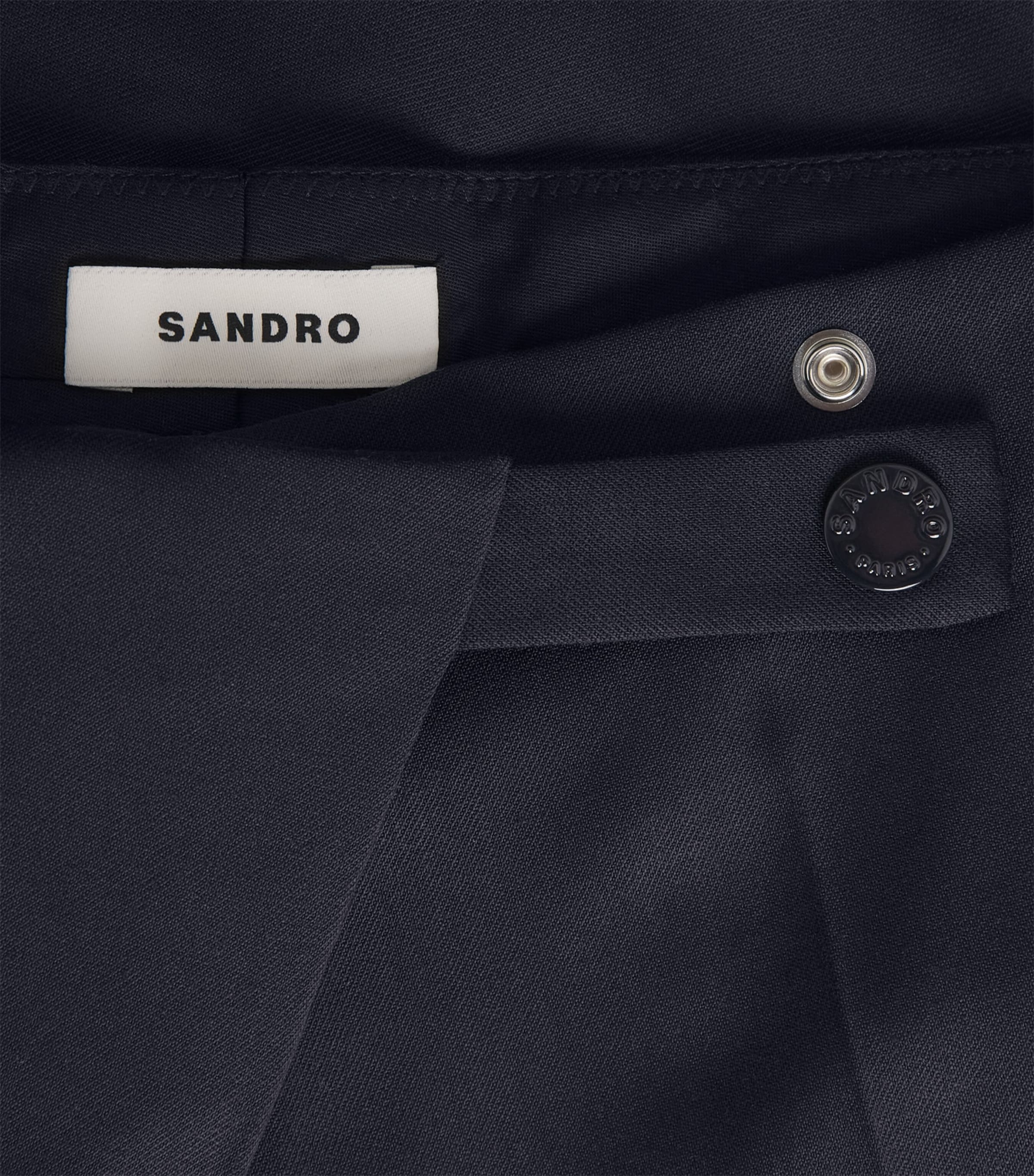 Asymmetric Wide-Leg Tailored Trousers NAVY BLUE Image 5